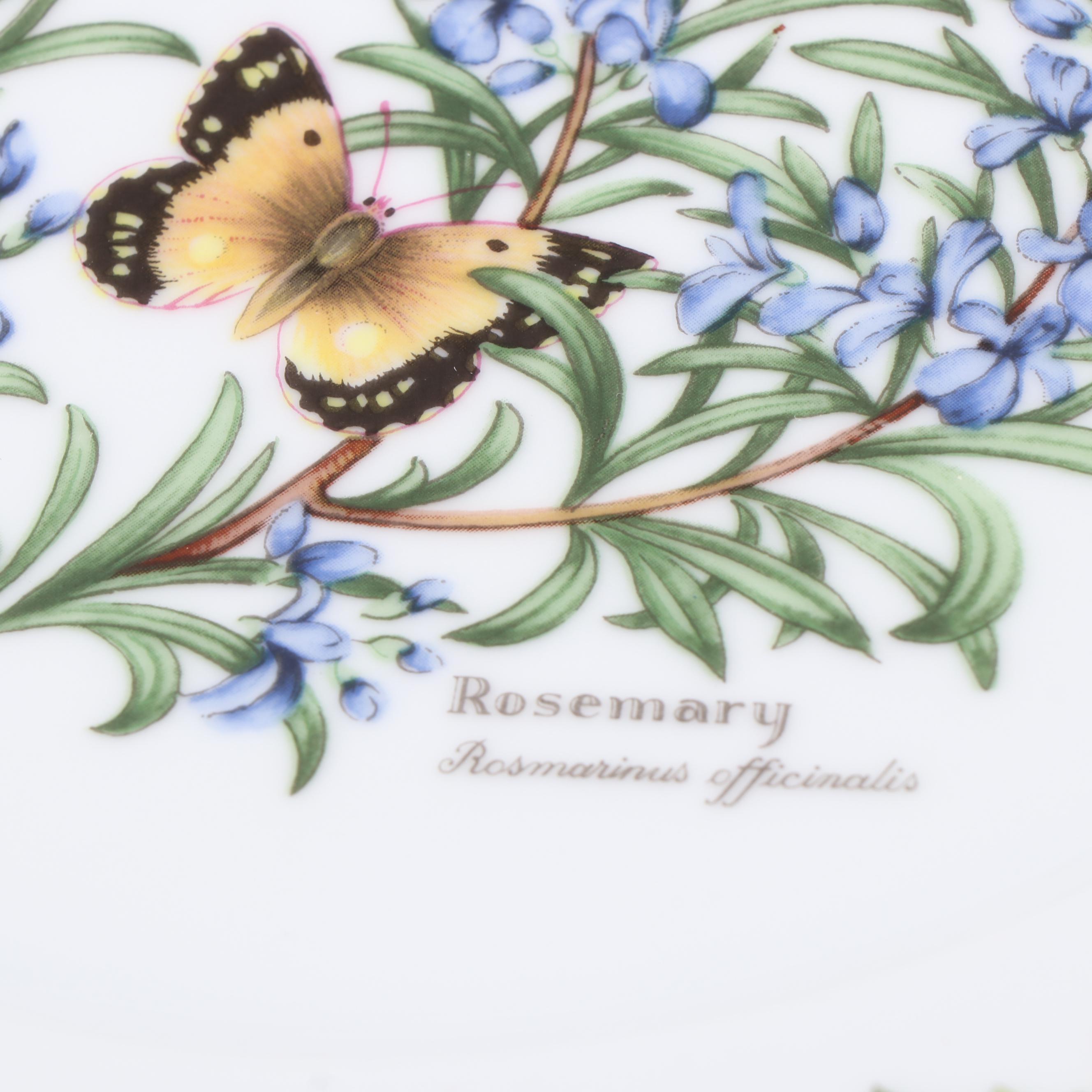 Royal Worcester "Worchester Herbs" Dinner Plates and "Colours" Service Plates