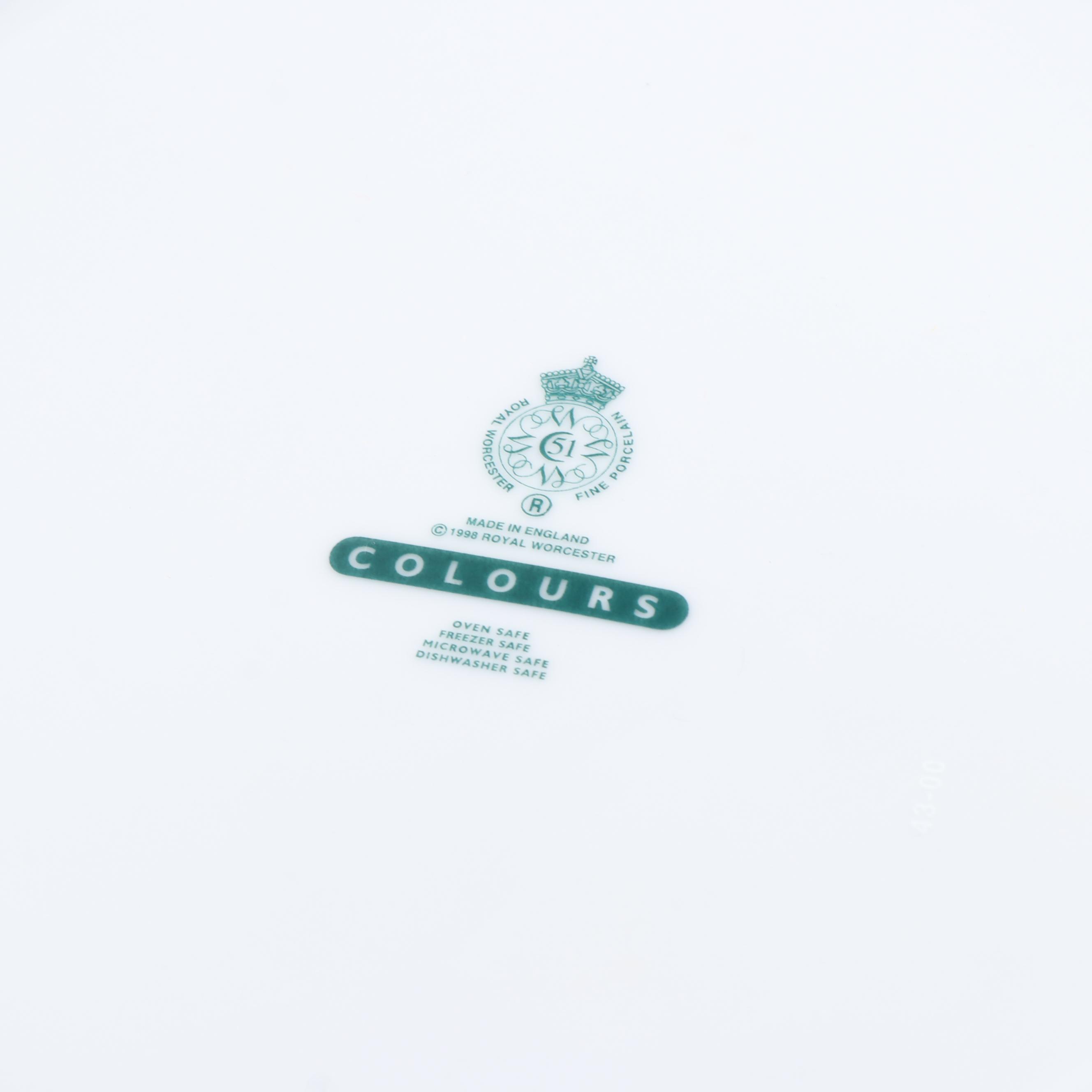 Royal Worcester "Worchester Herbs" Dinner Plates and "Colours" Service Plates