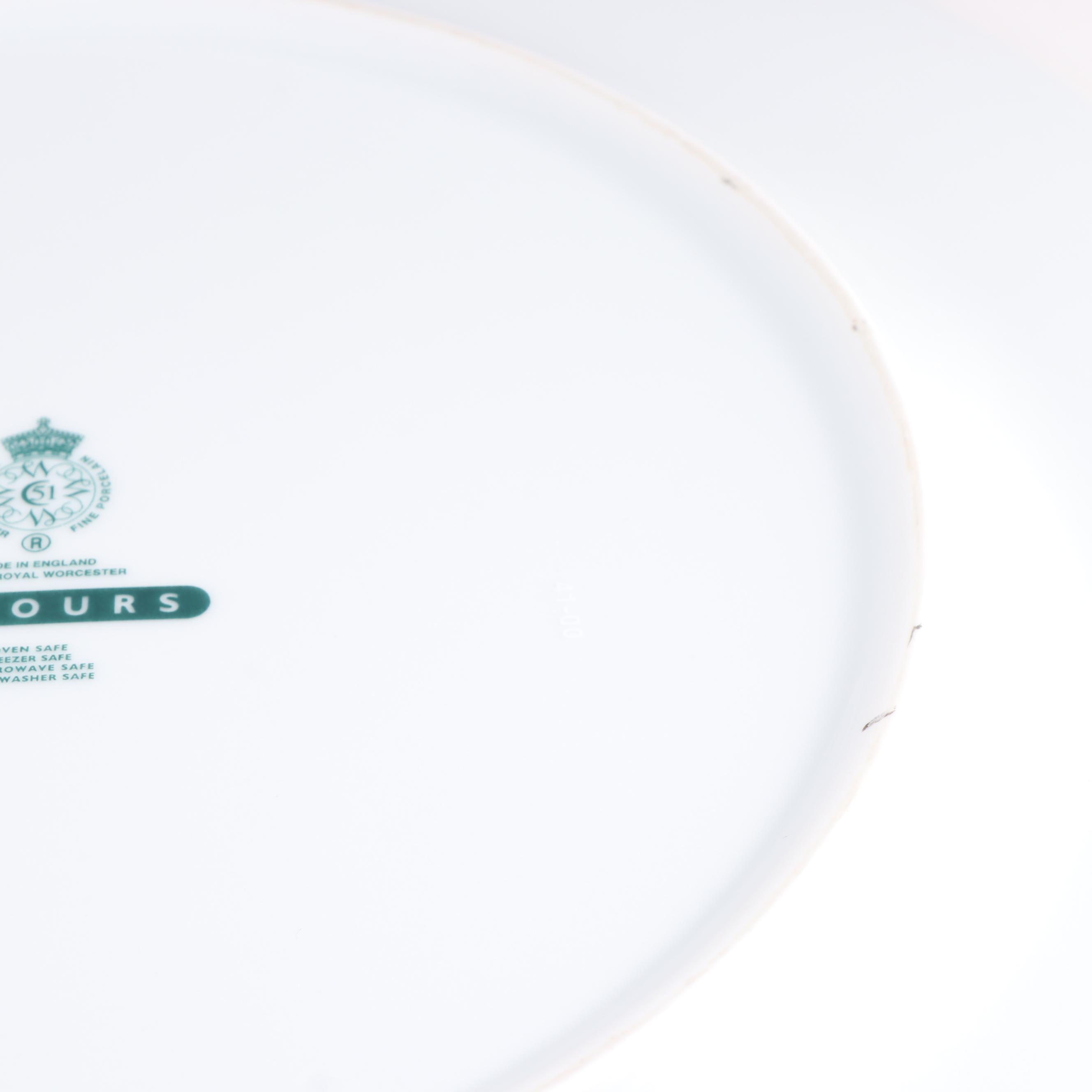 Royal Worcester "Worchester Herbs" Dinner Plates and "Colours" Service Plates