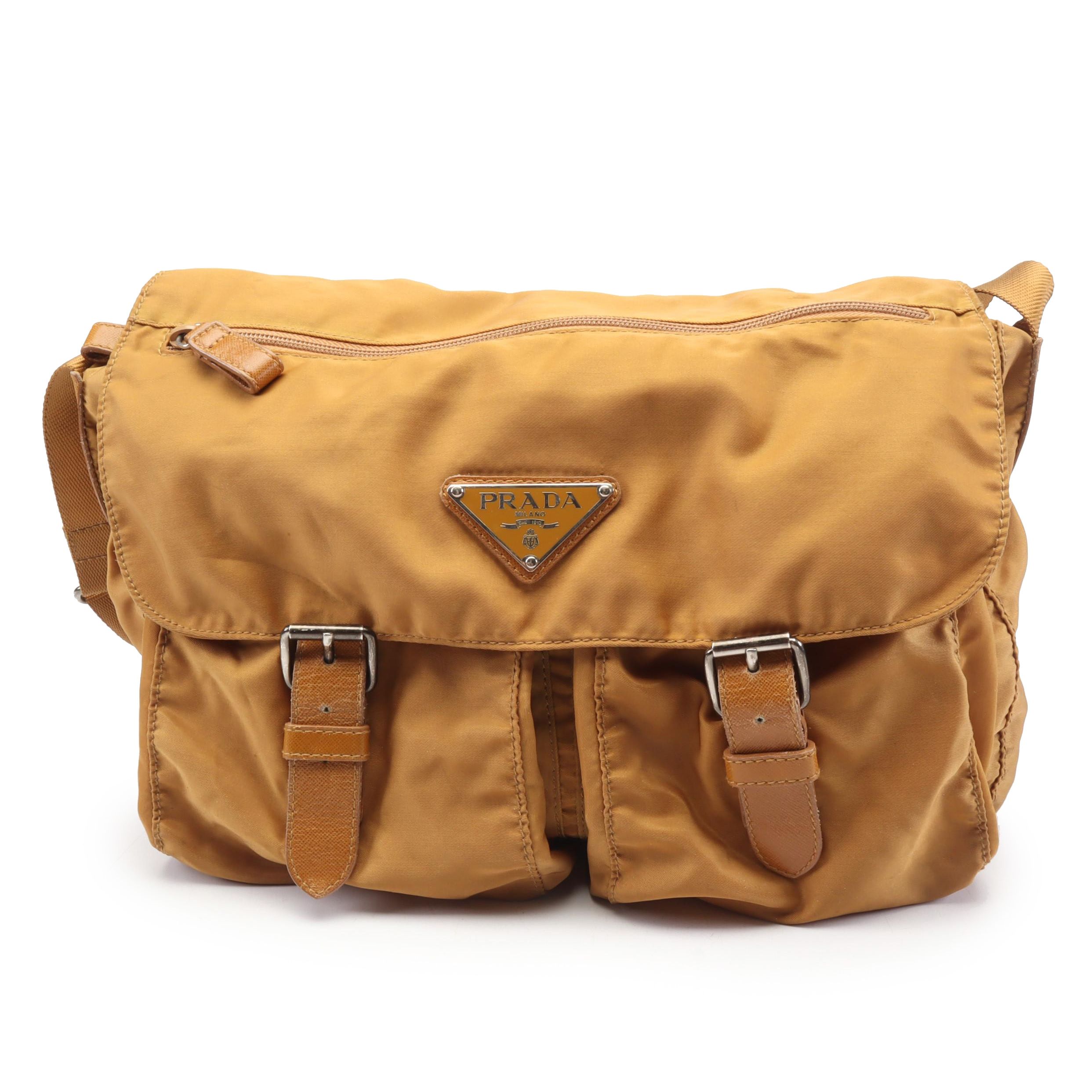 Prada Tessuto Nylon and Saffiano Leather Messenger Bag