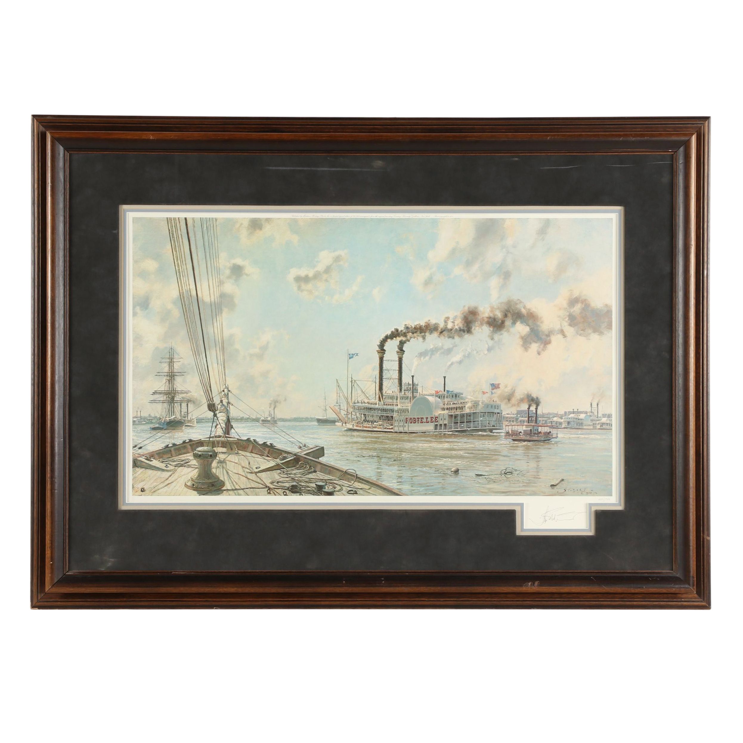 John Stobart Offset Lithograph "Robert E. Lee Leaving the Crescent City"