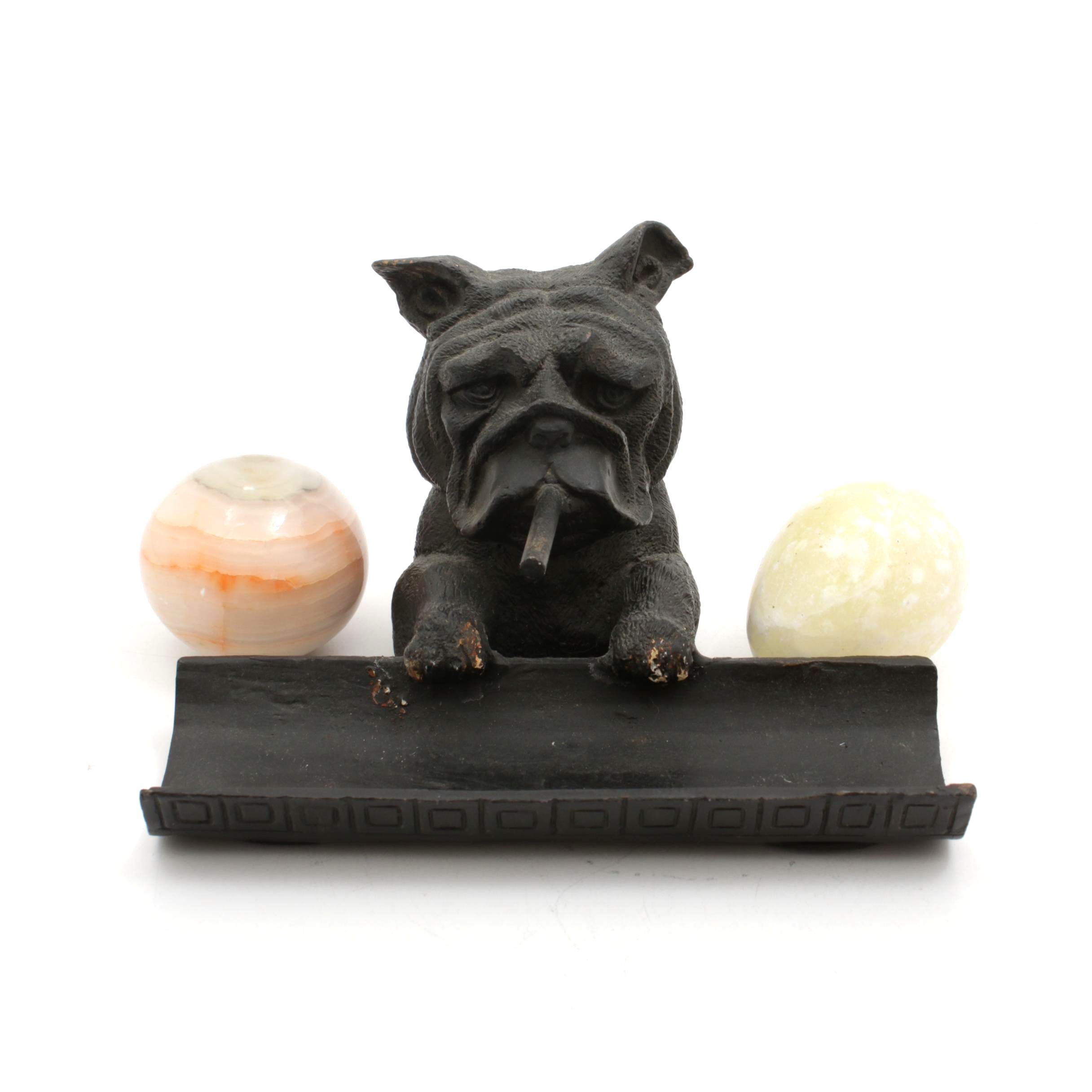 Cast Iron Cigar Bulldog Decorative Bowl