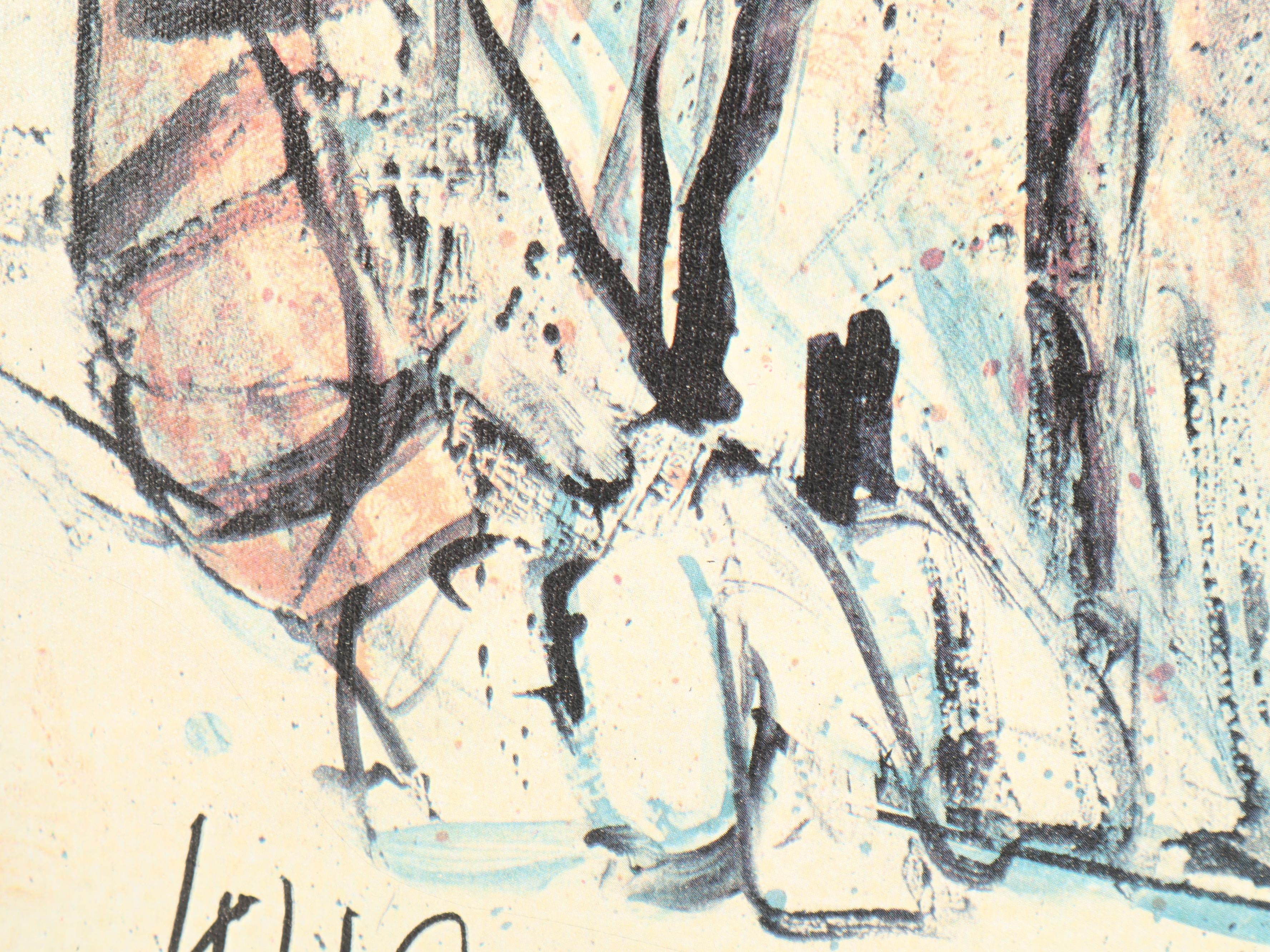 Offset Lithograph after Fritz Rudolf Hug "Reclining Tiger"