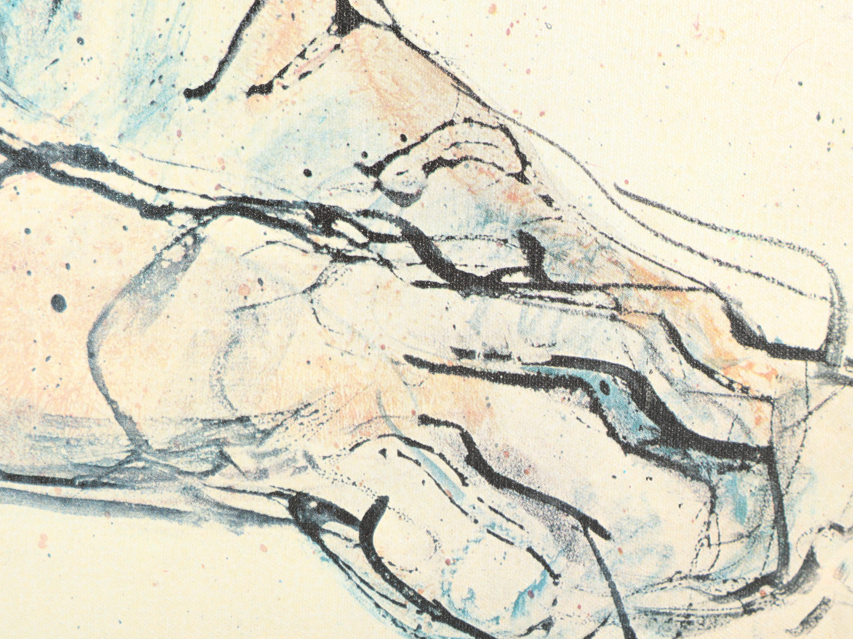 Offset Lithograph after Fritz Rudolf Hug "Reclining Tiger"