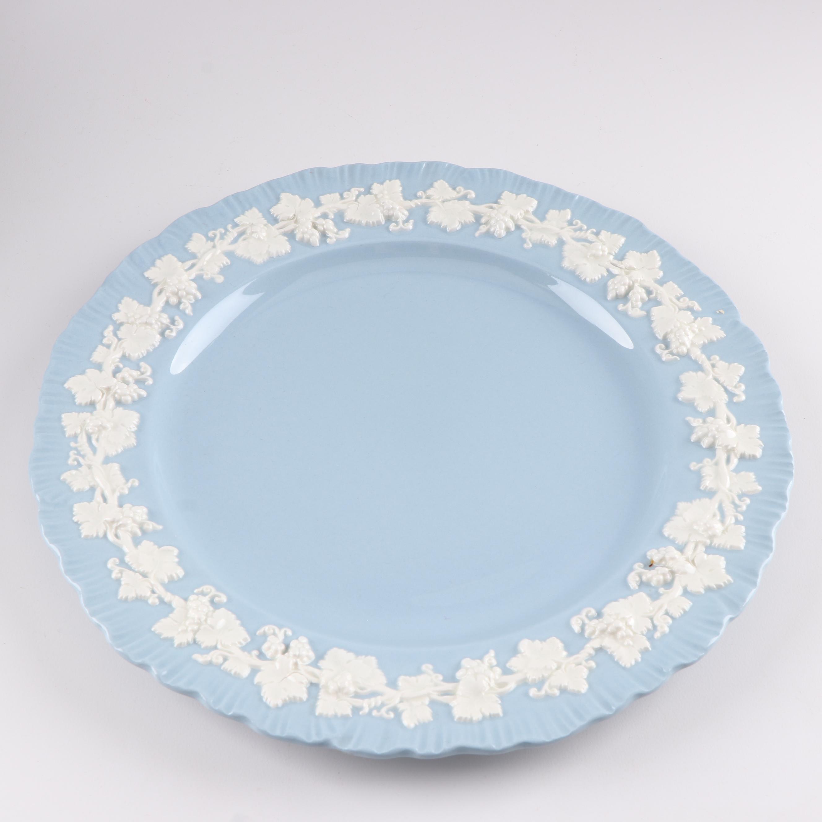 Wedgwood "Cream Color on Lavender" with Shell Edge Porcelain Dinner Plates