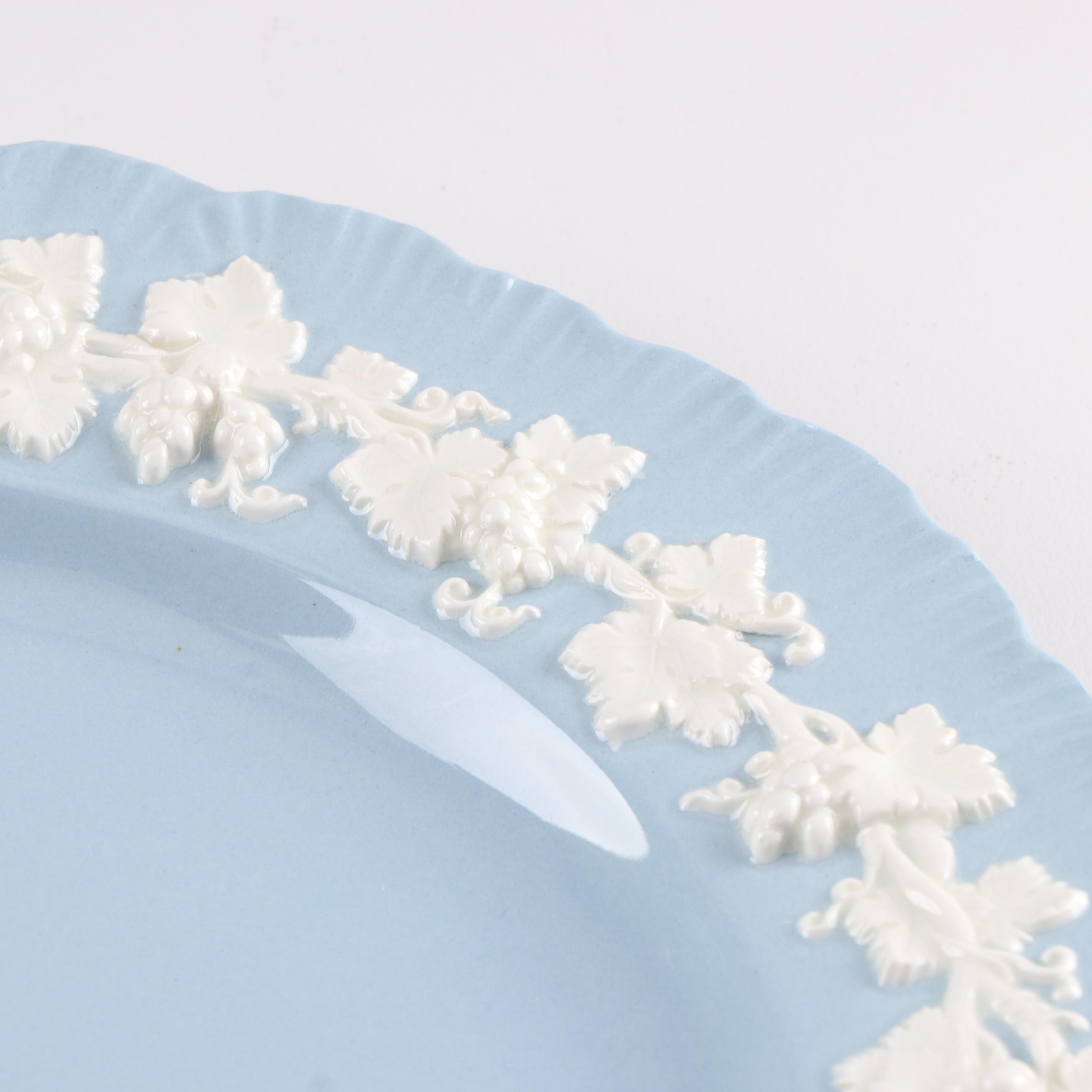 Wedgwood "Cream Color on Lavender" with Shell Edge Porcelain Dinner Plates