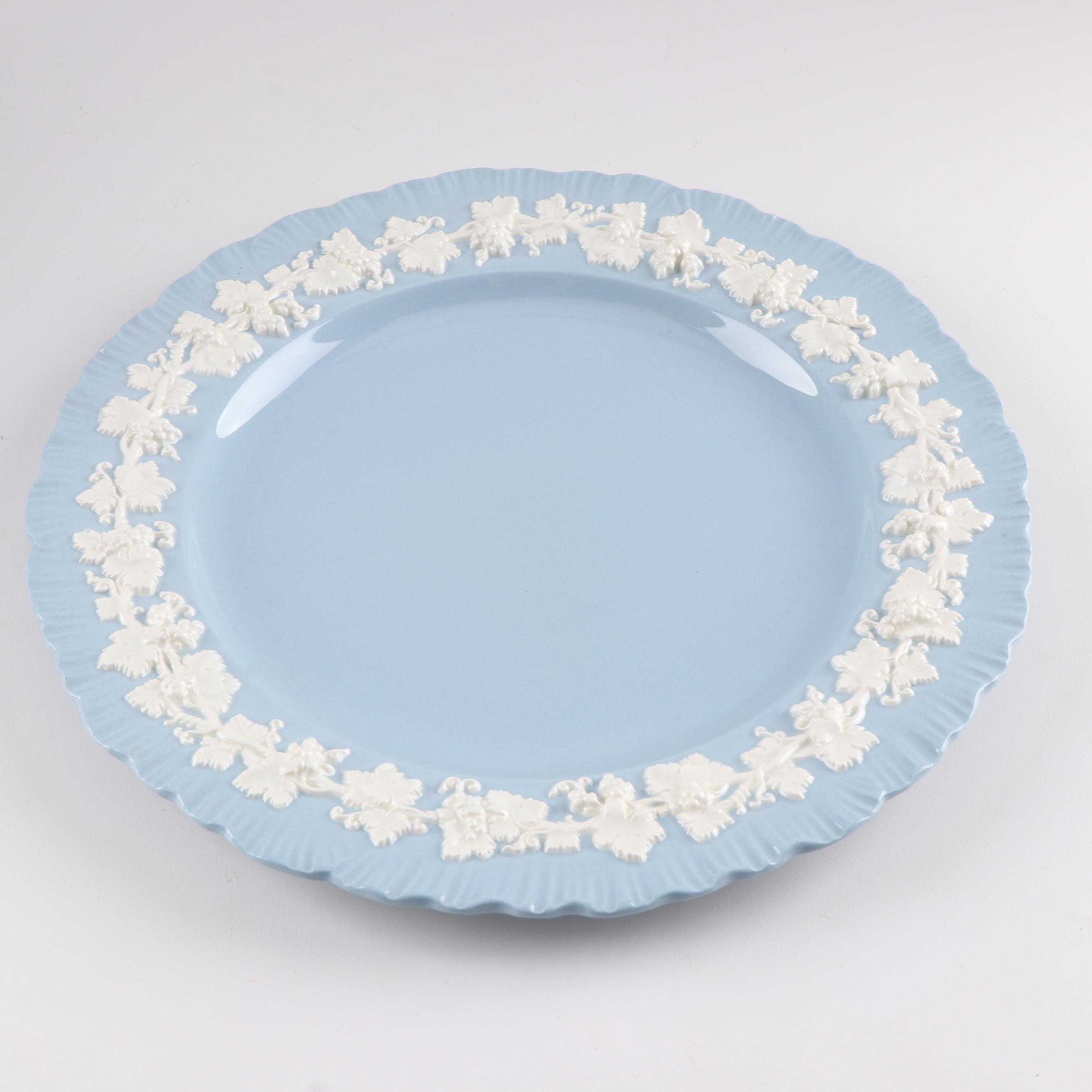 Wedgwood "Cream Color on Lavender" with Shell Edge Porcelain Dinner Plates