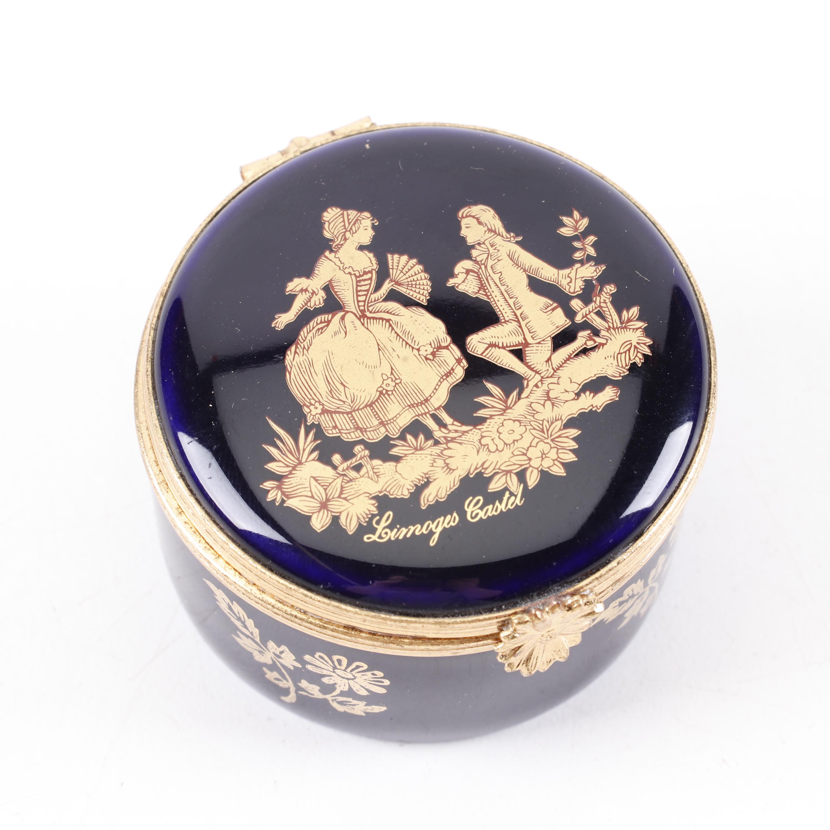 Limoges Castel 22 Karat Gold Embellished Porcelain Trinket Box