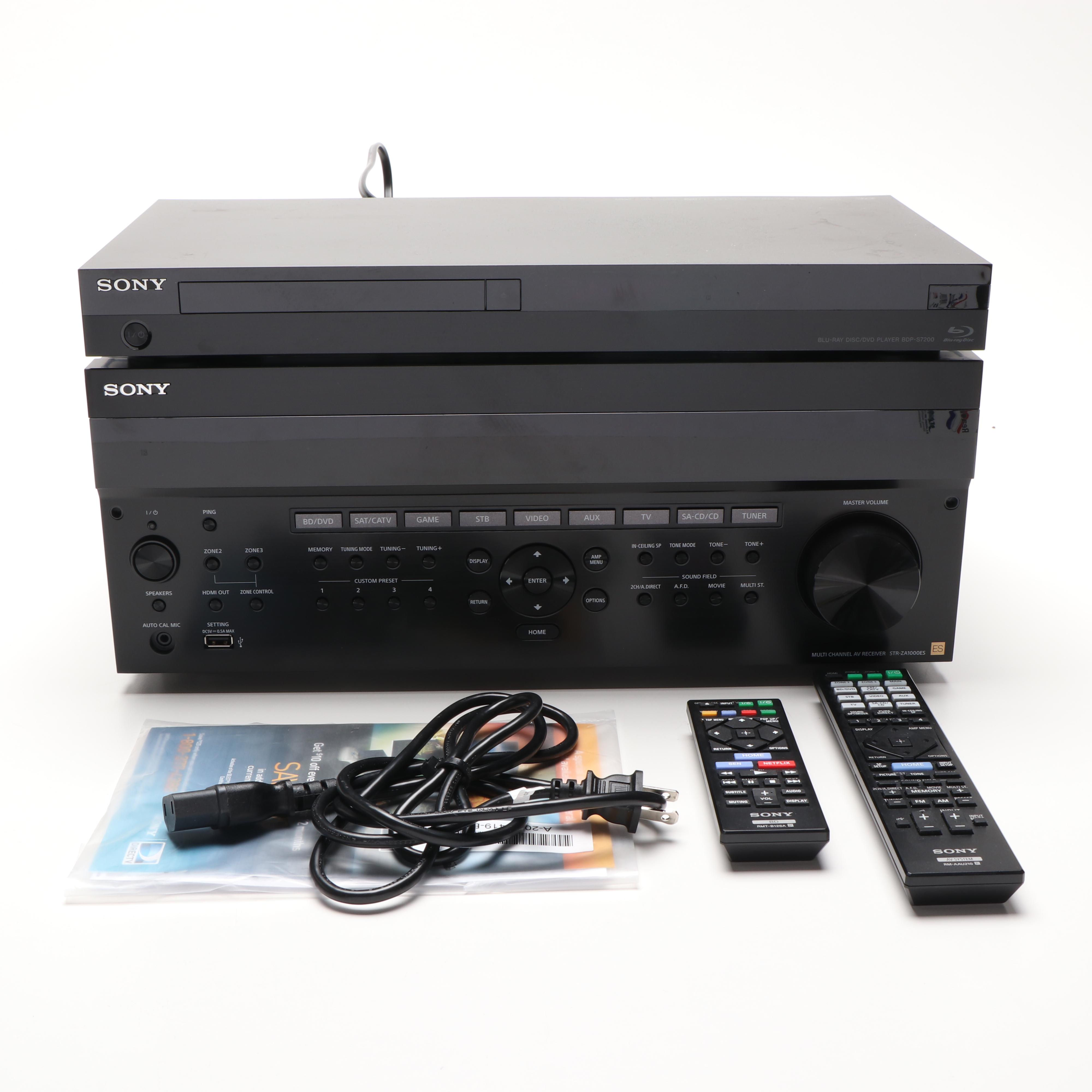 Sony Multi Channel AV Receiver and Blu-Ray Disc/DVD Player