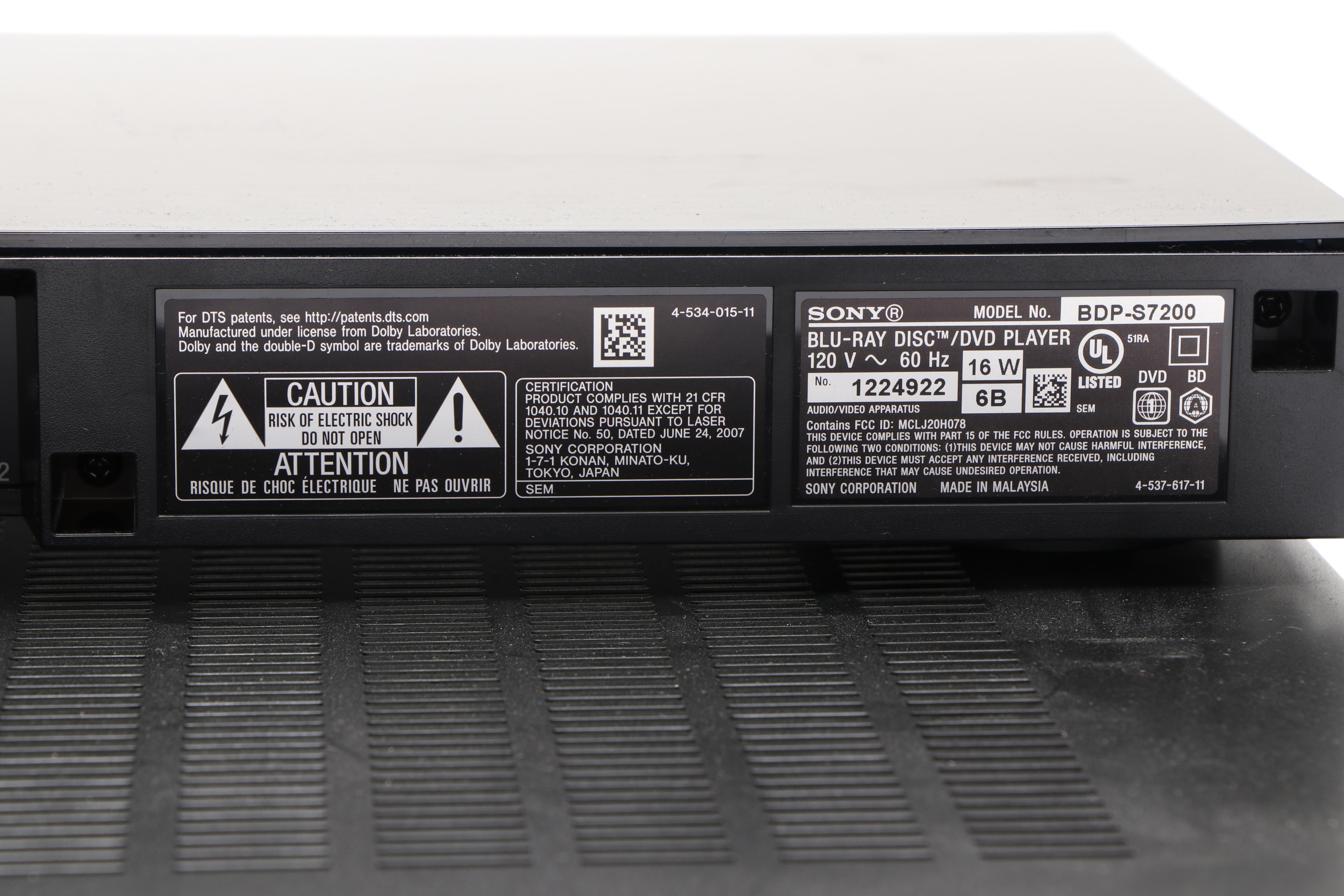 Sony Multi Channel AV Receiver and Blu-Ray Disc/DVD Player