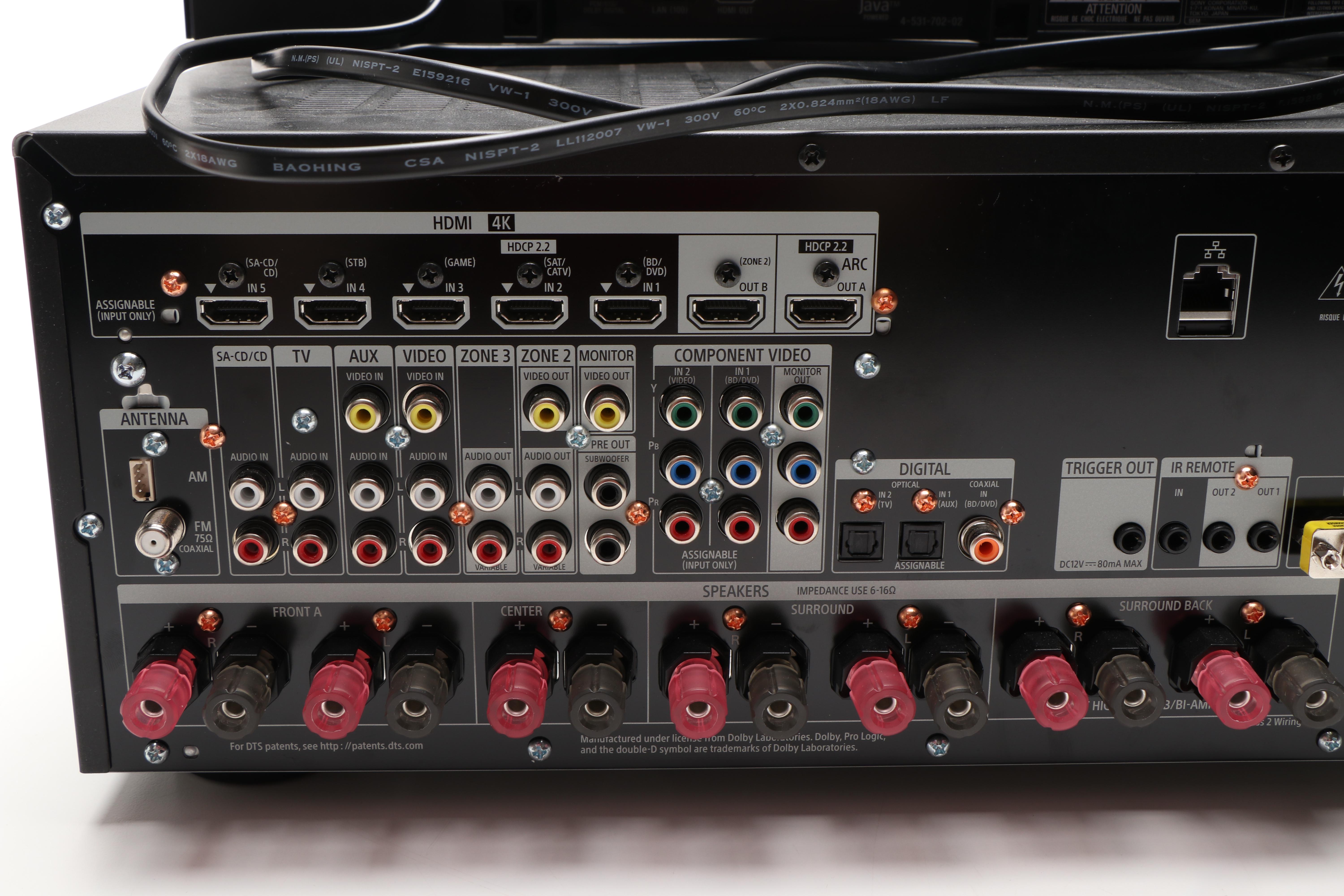 Sony Multi Channel AV Receiver and Blu-Ray Disc/DVD Player