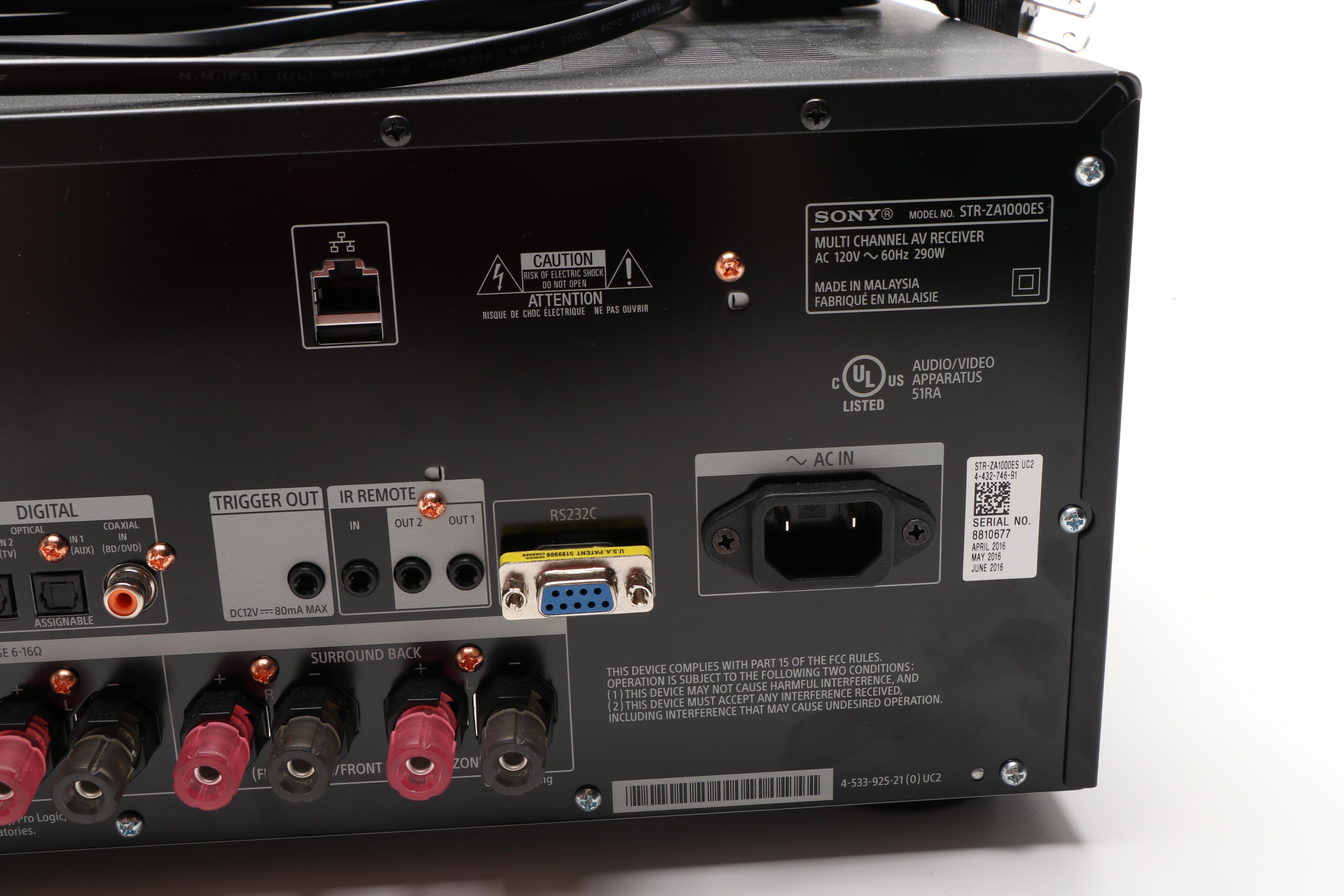 Sony Multi Channel AV Receiver and Blu-Ray Disc/DVD Player