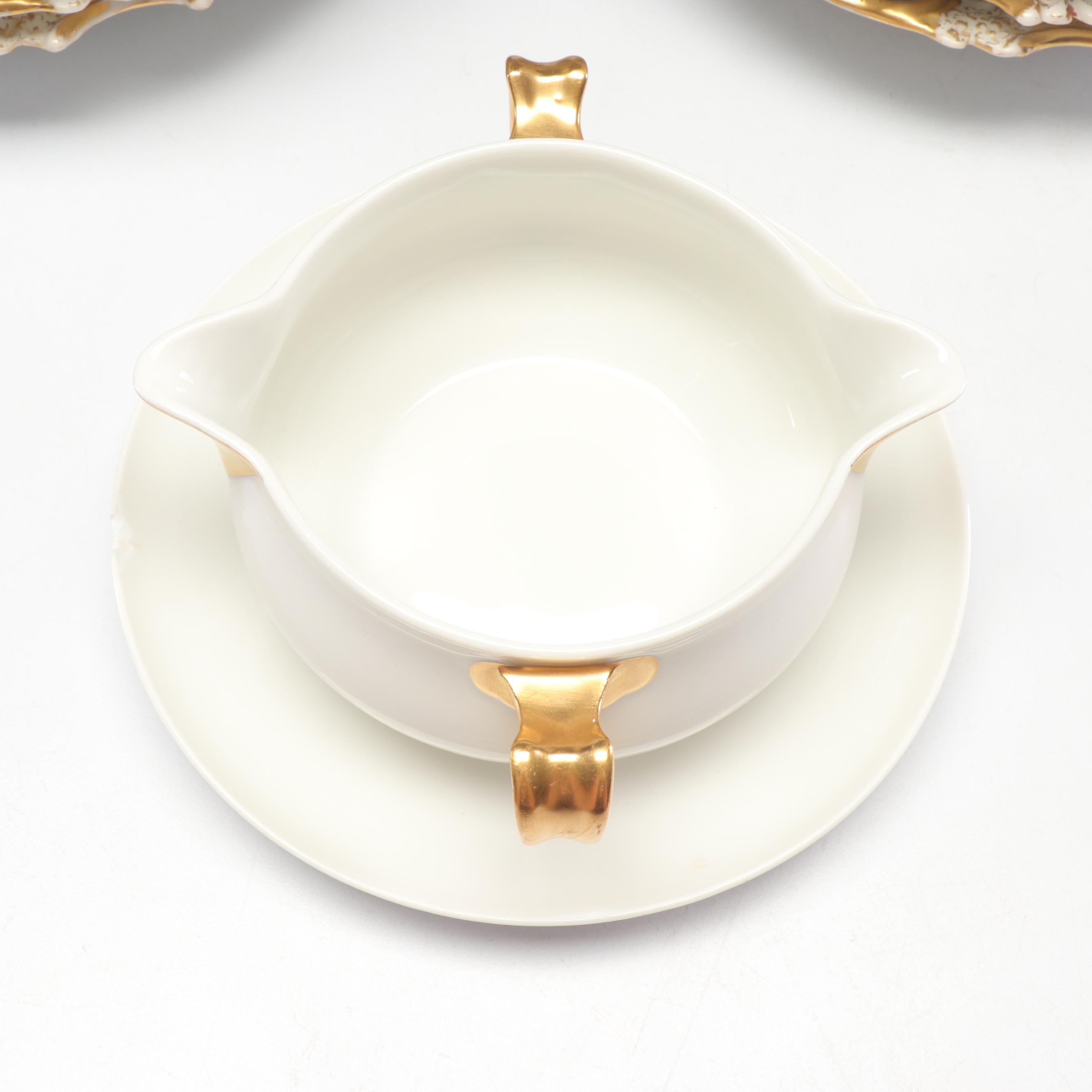 Tressemann and Vogt Dishes and Haviland Gravy Bowl