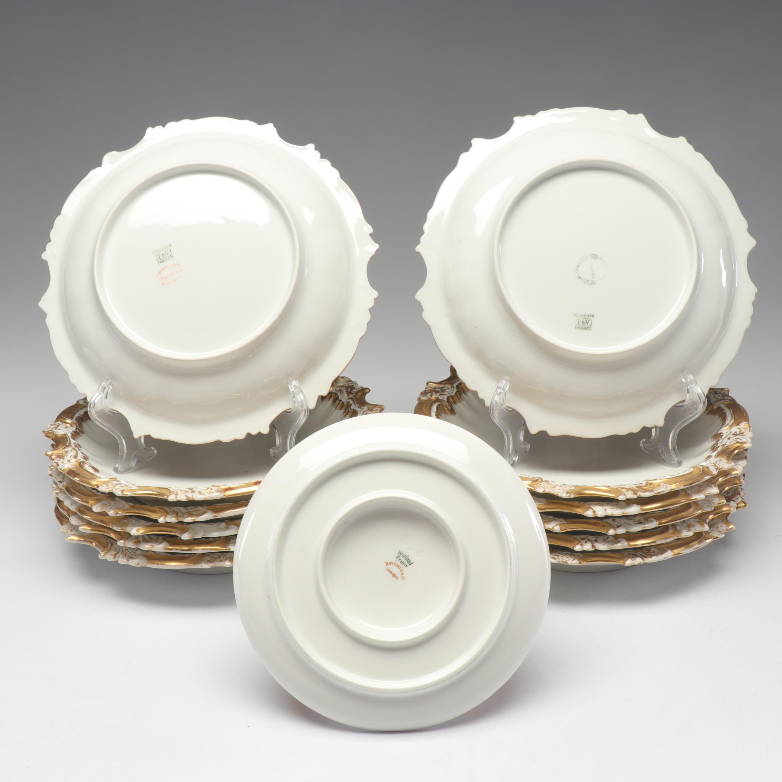 Tressemann and Vogt Dishes and Haviland Gravy Bowl