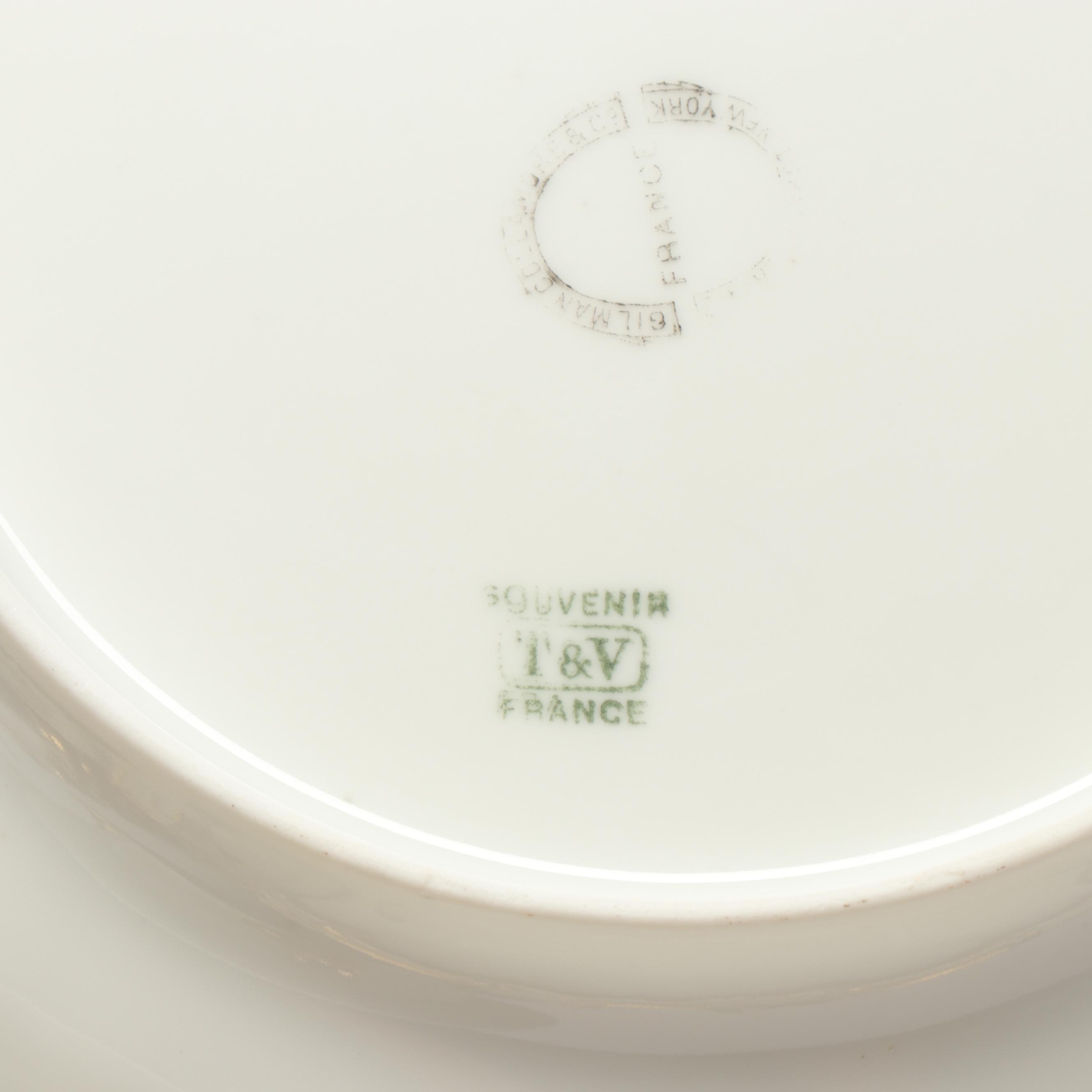 Tressemann and Vogt Dishes and Haviland Gravy Bowl