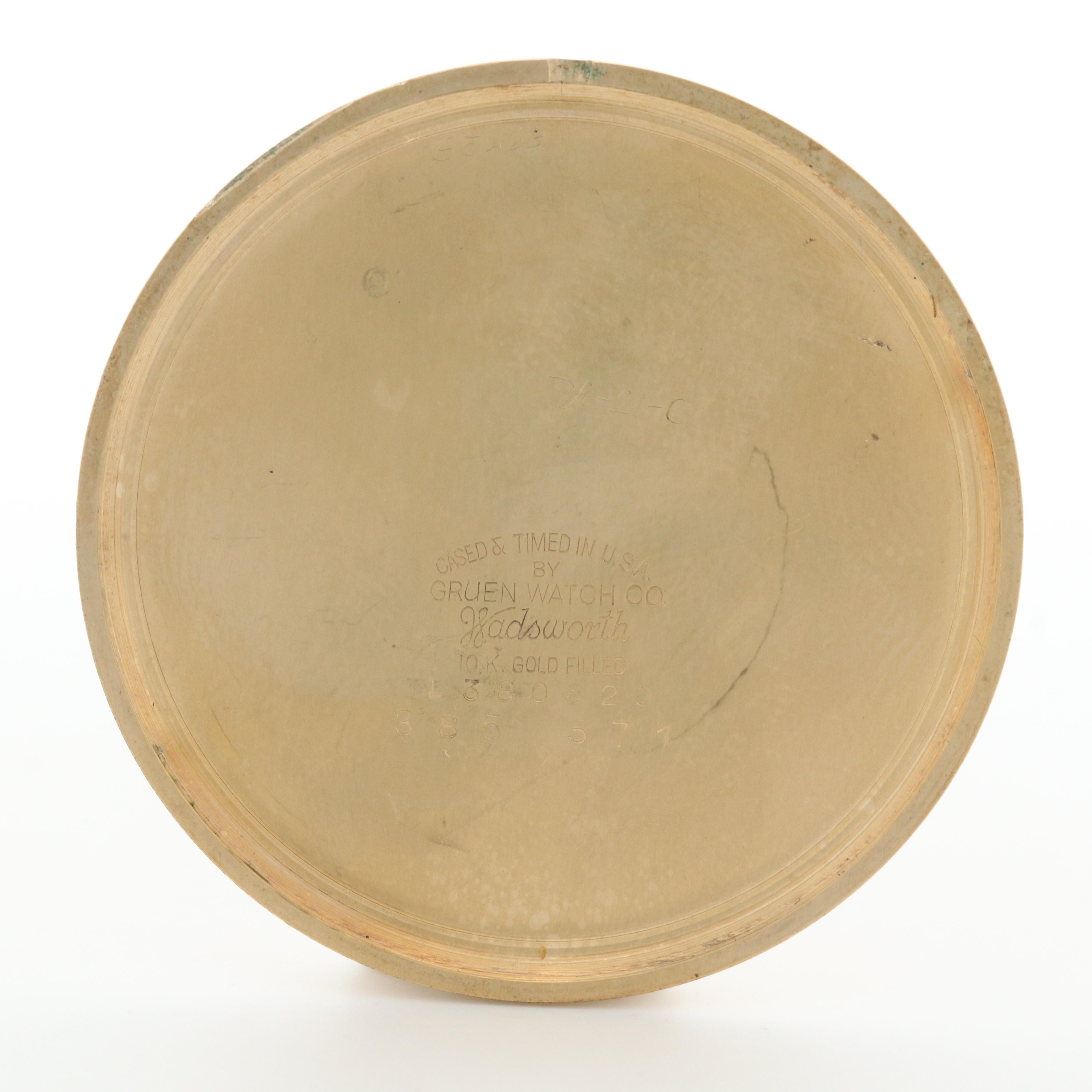 Vintage Gruen Veri - Thin 10K Gold Filled Pocket Watch, 1947