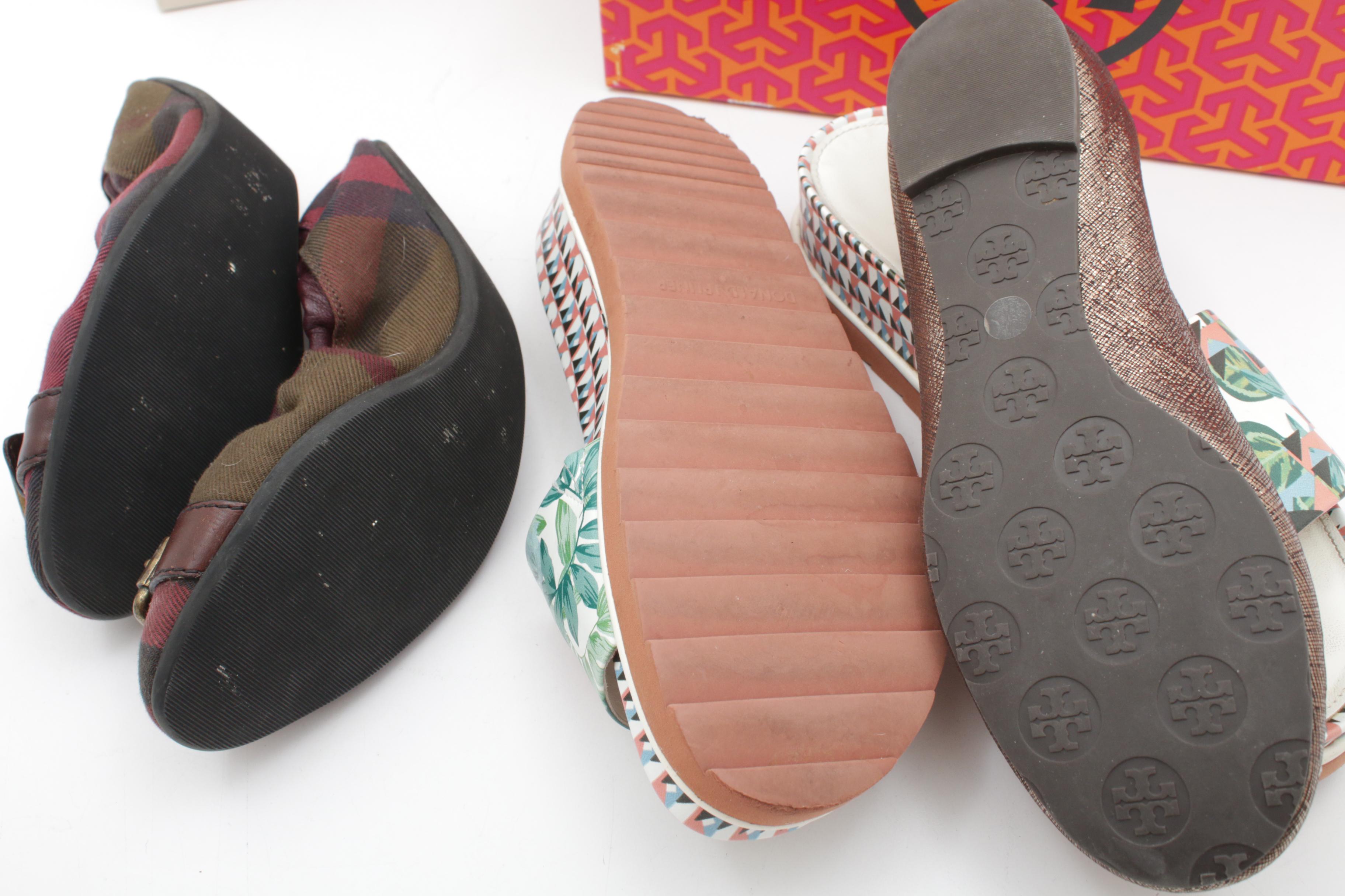 Tory Burch, Burberry and Donald J Pliner Flats and Slides
