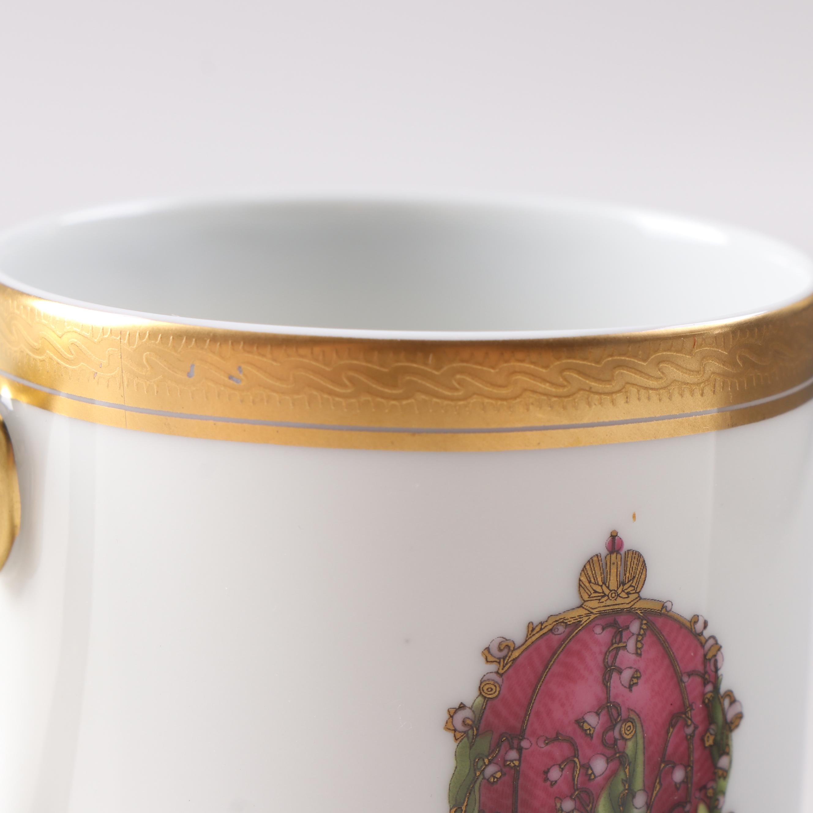 Fabergé Limoges Porcelain Demitasse Cups and Saucers