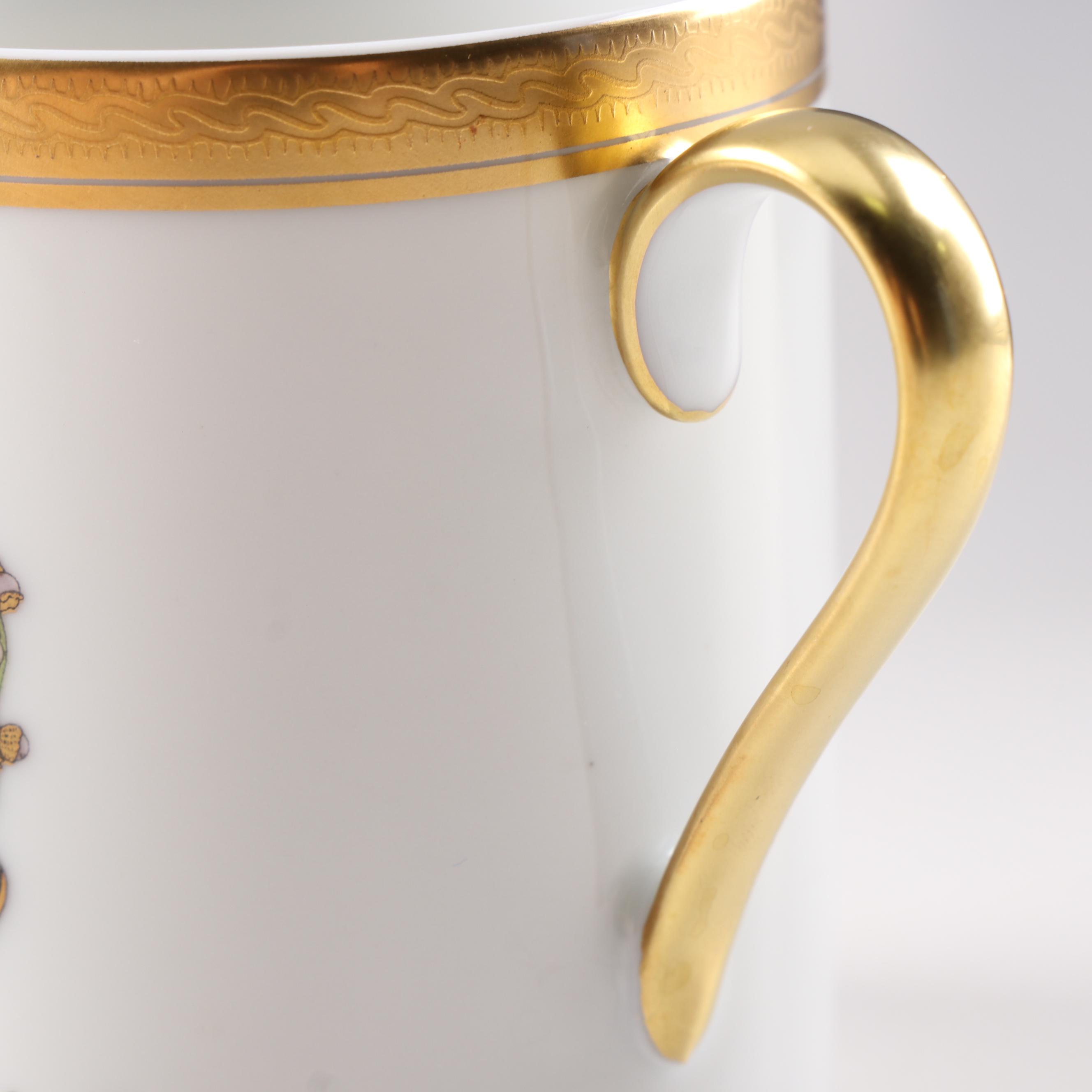 Fabergé Limoges Porcelain Demitasse Cups and Saucers