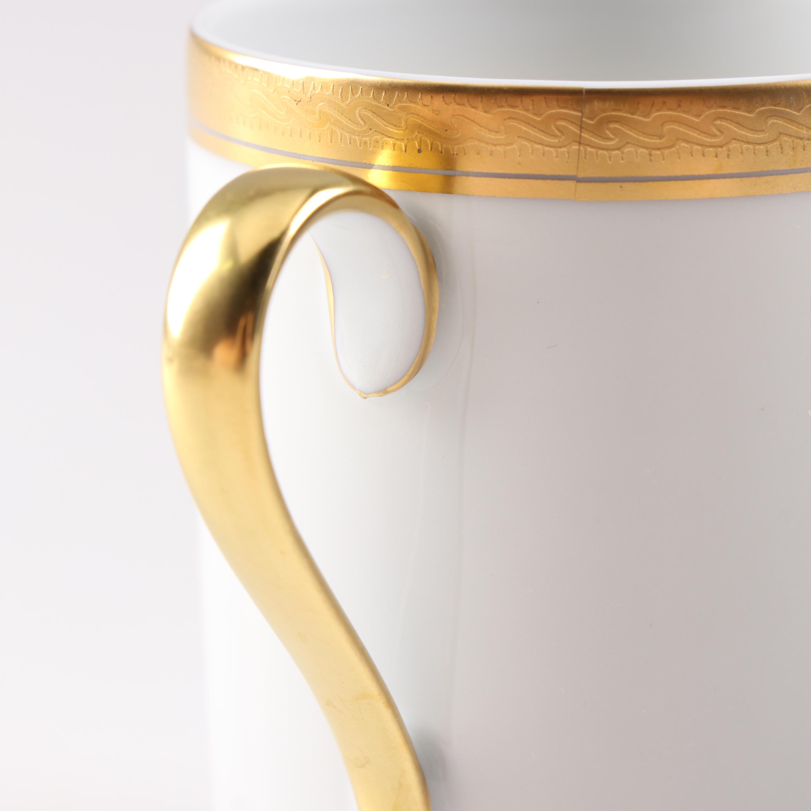 Fabergé Limoges Porcelain Demitasse Cups and Saucers