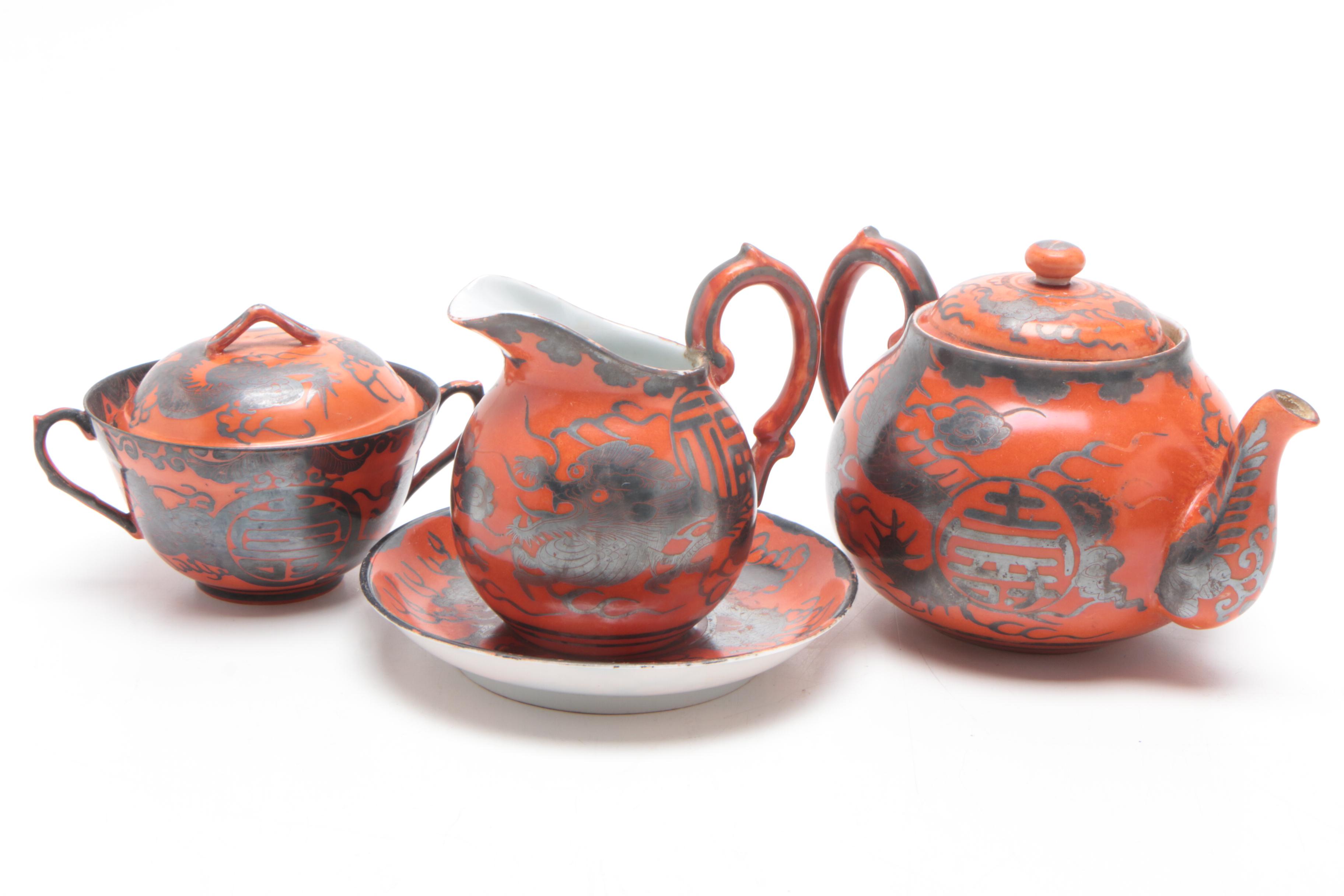Japanese Eiraku Porcelain Tea Set, Early 20th Century