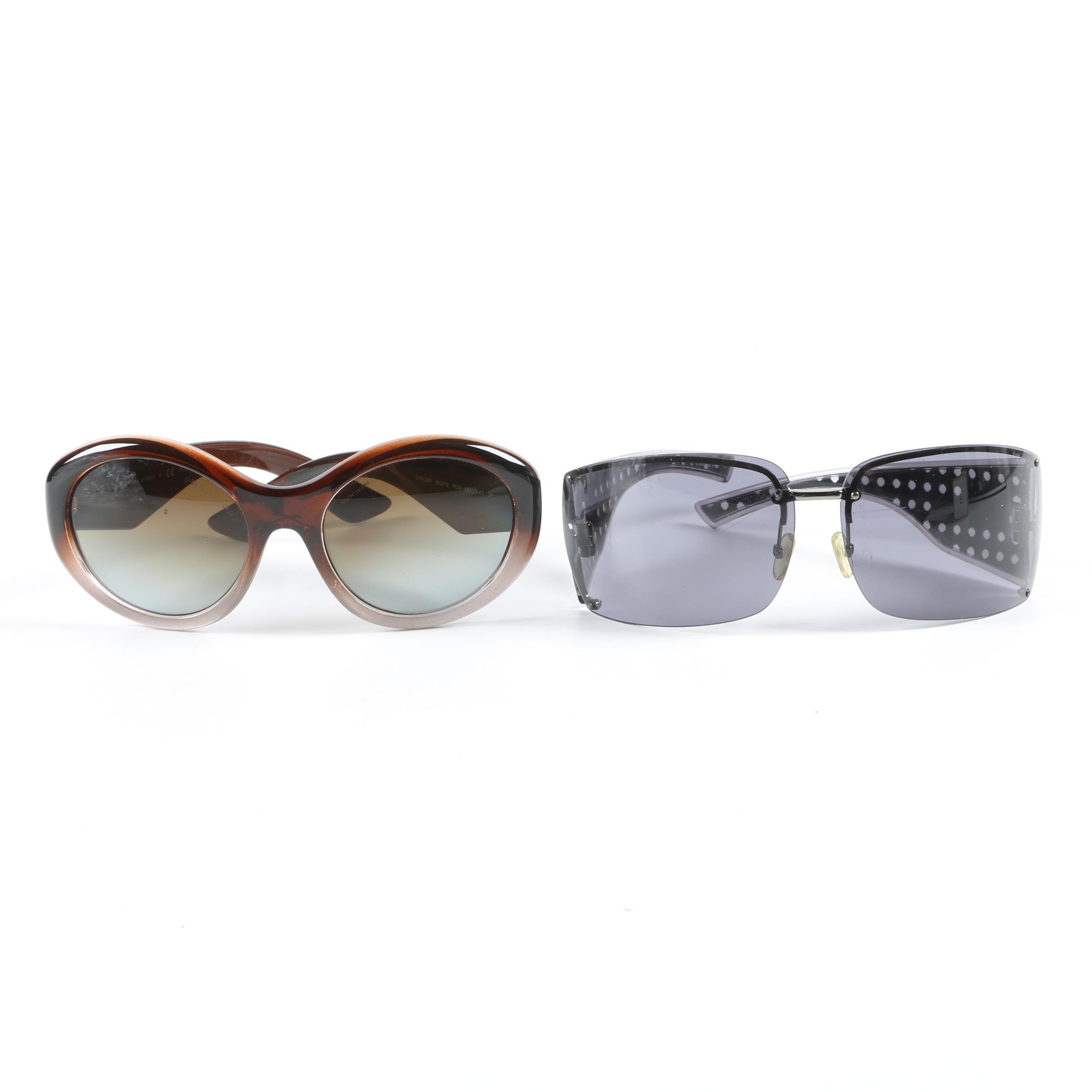 Prada SPR 30P and Christian Dior Quadrille Sunglasses
