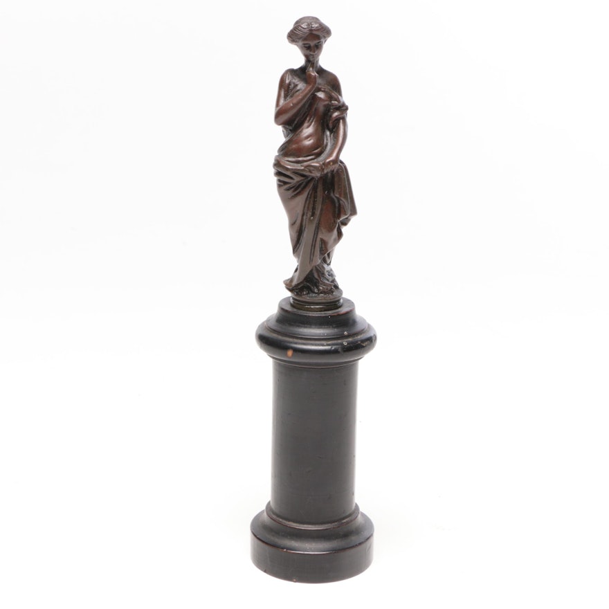 Art Nouveau Style Grecian or Roman Bronze Statuette on Base