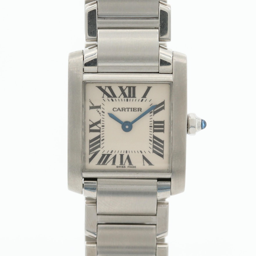 Cartier Tank Française Stainless Steel Wristwatch