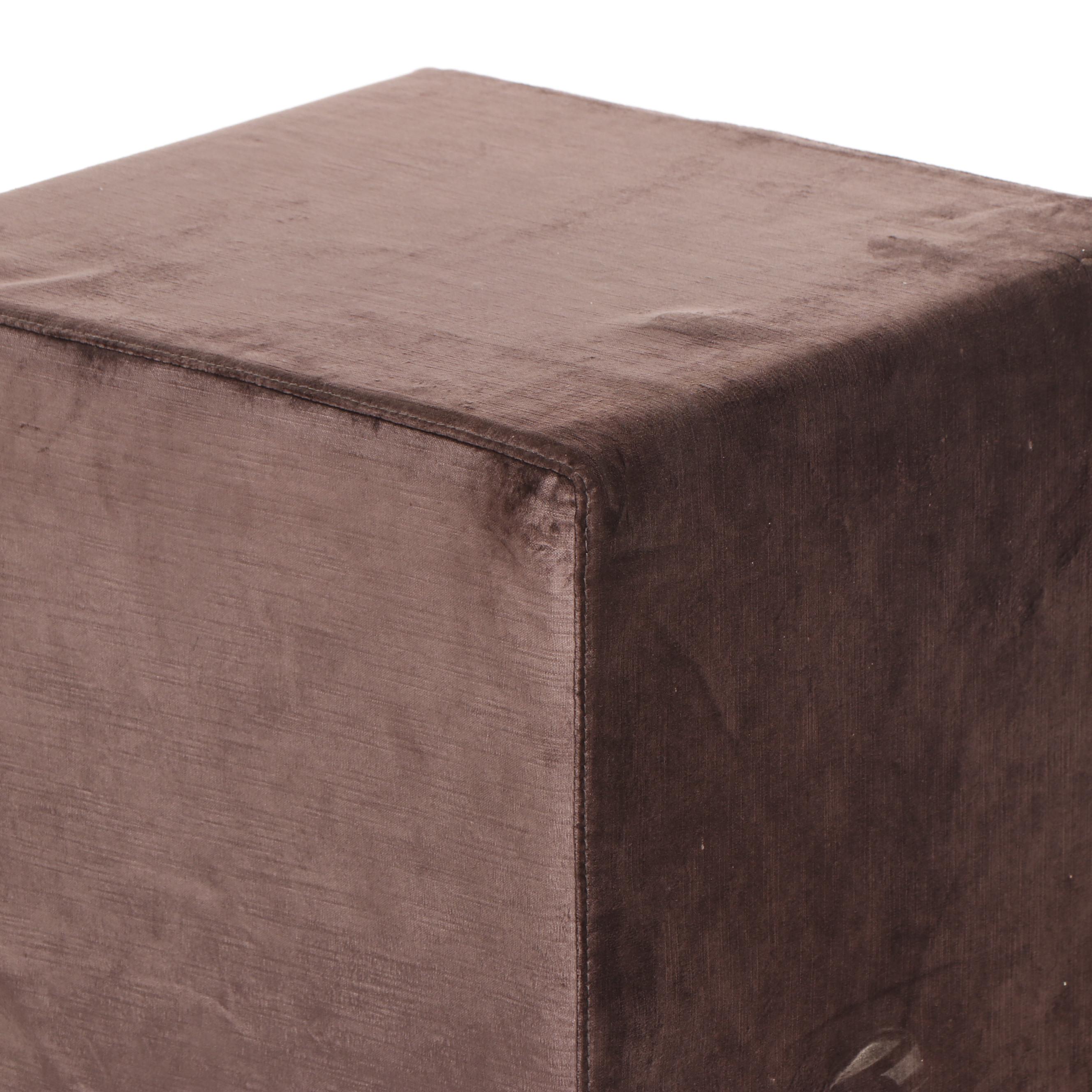 Contemporary Purple Velvet Upholstered Ottoman