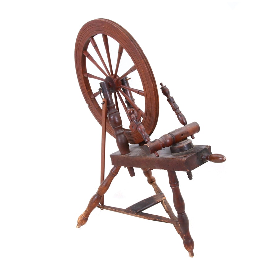 Antique Spinning Wheel, 19th Century