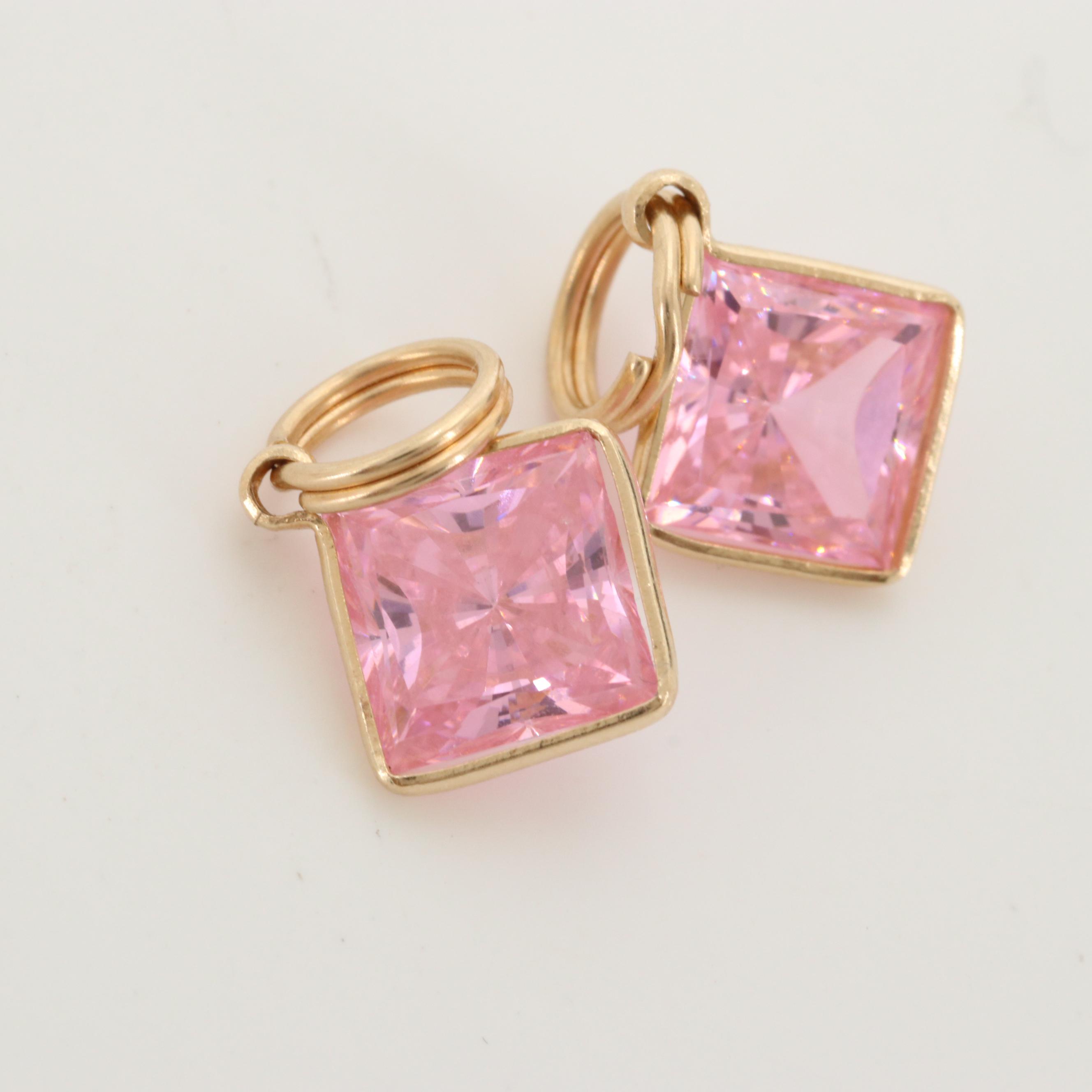 14K Yellow Gold Multi-Gemstone Earring Enhancers