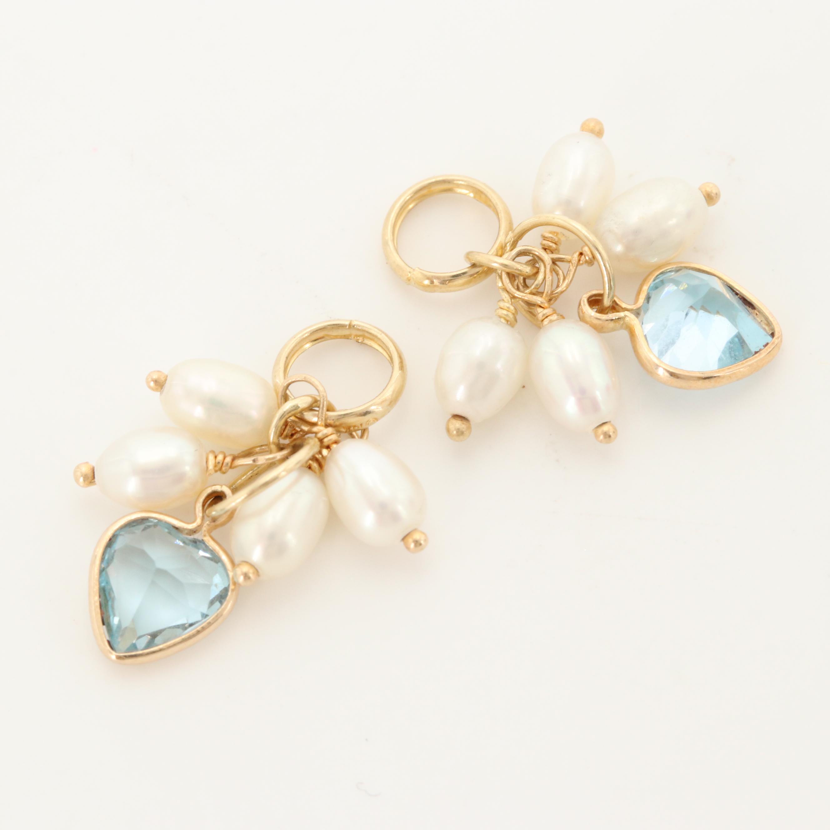 14K Yellow Gold Multi-Gemstone Earring Enhancers