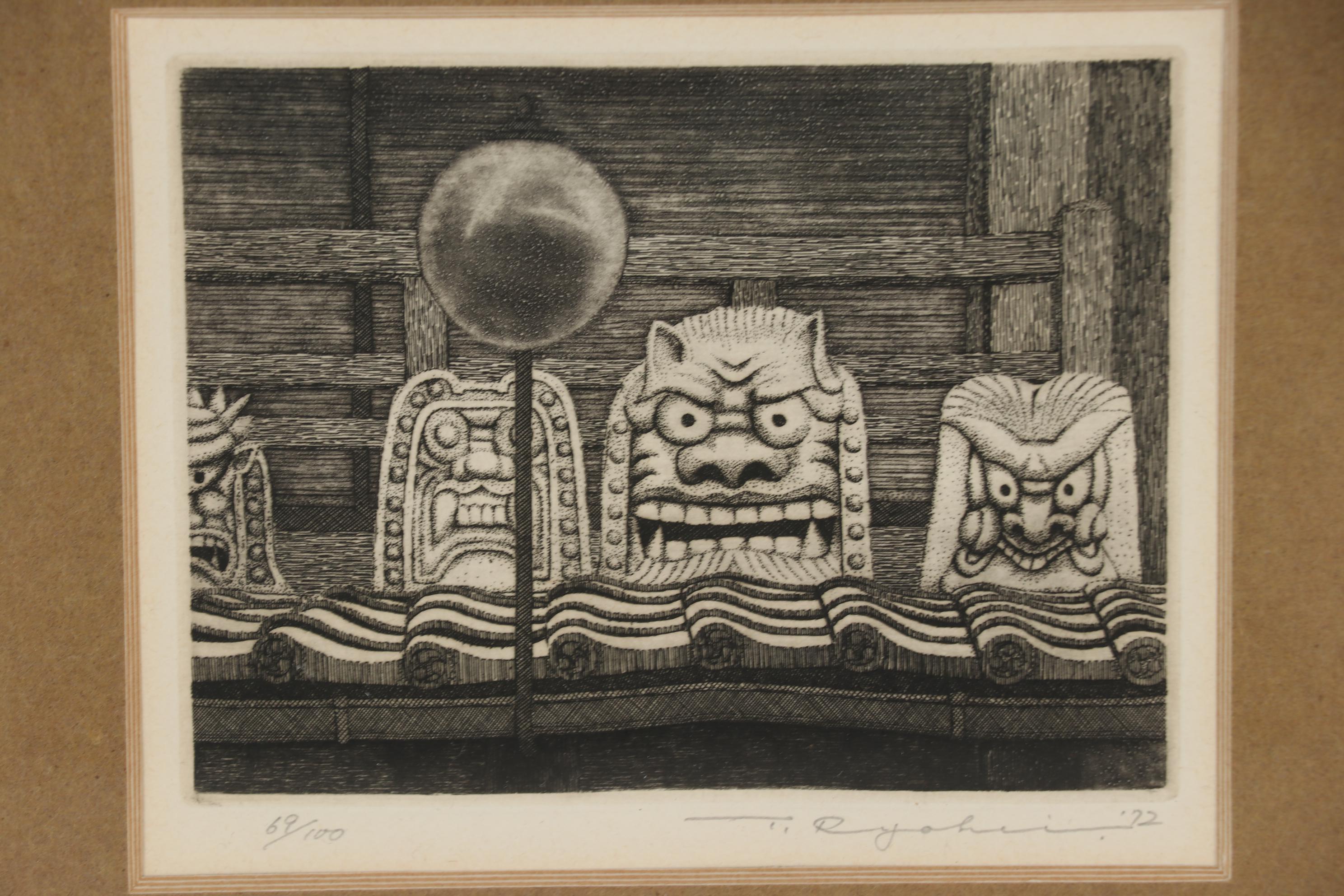 Tanaka Ryohei Etching, 1972