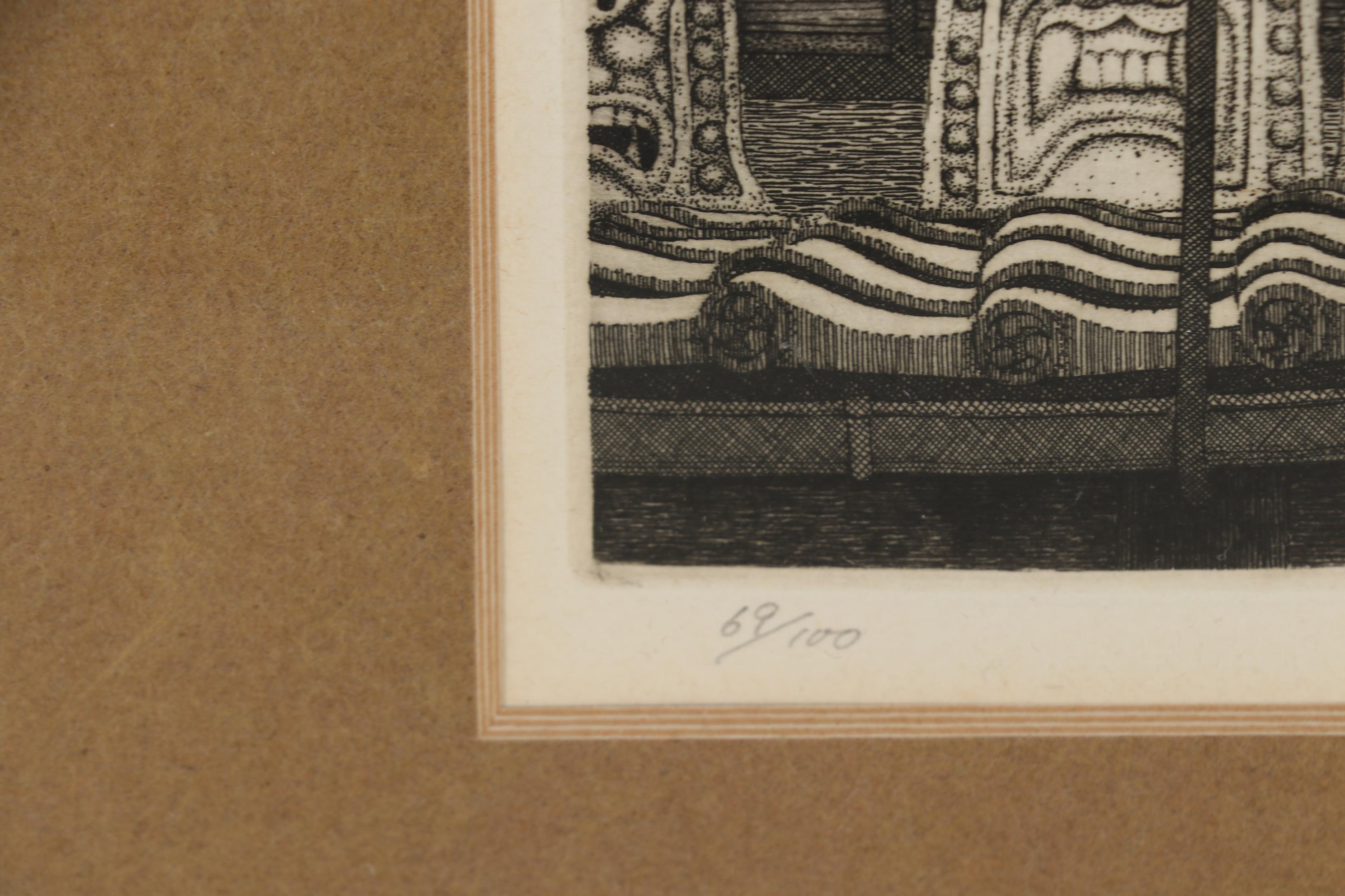 Tanaka Ryohei Etching, 1972