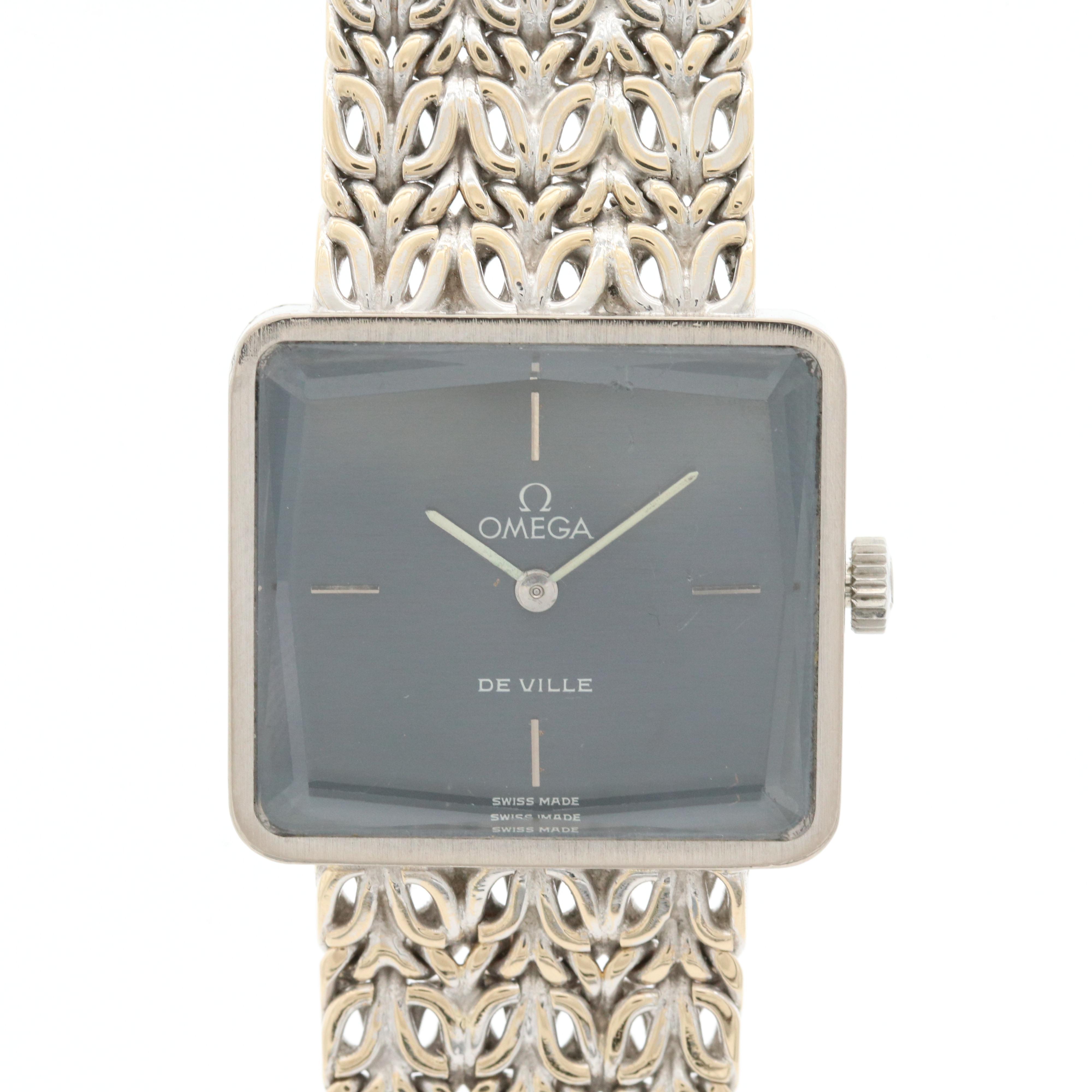 Vintage Omega Deville 18K White Gold Stem Wind Watch