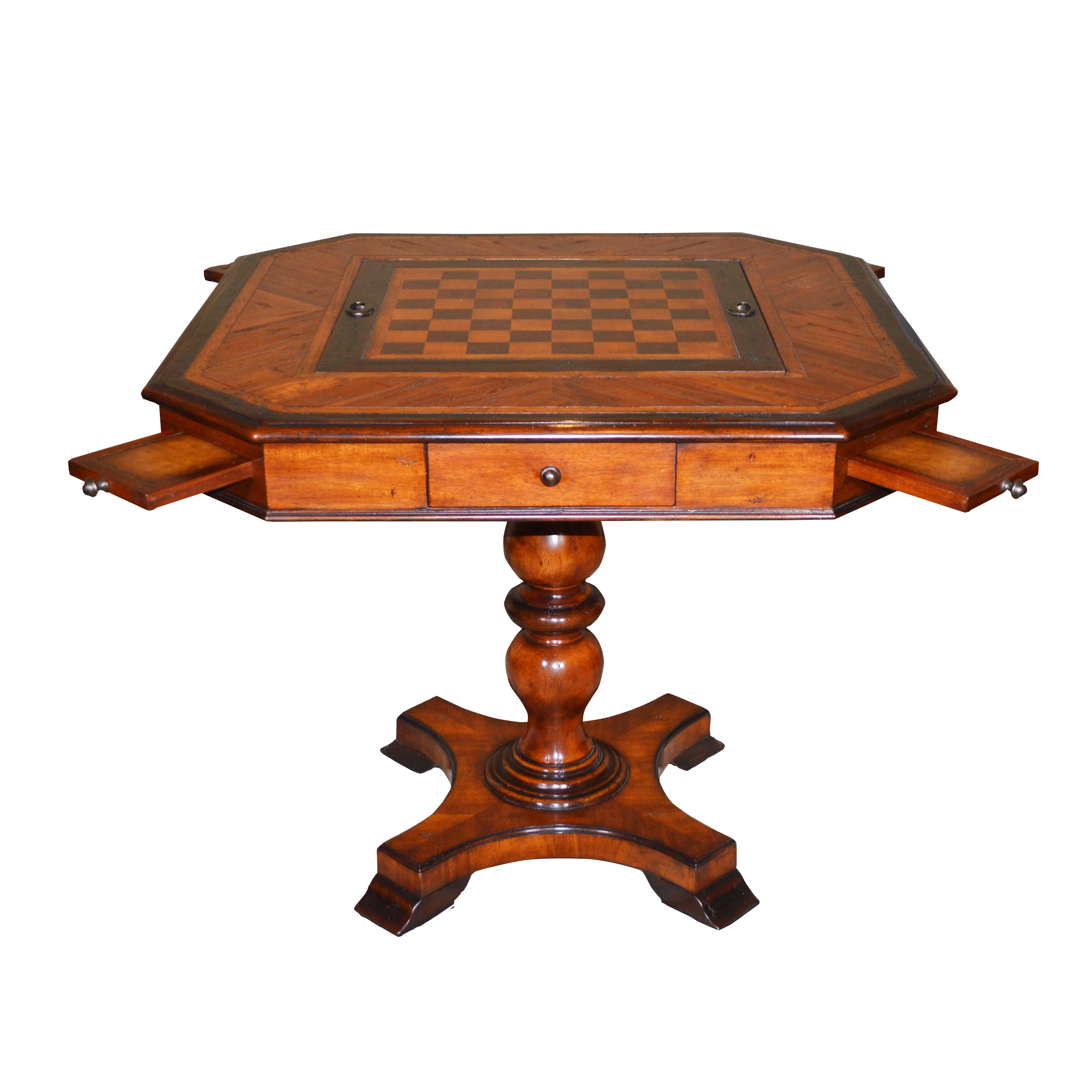 Theodore Alexander Ellery Rustic Parquetry Game Table, Contemporary