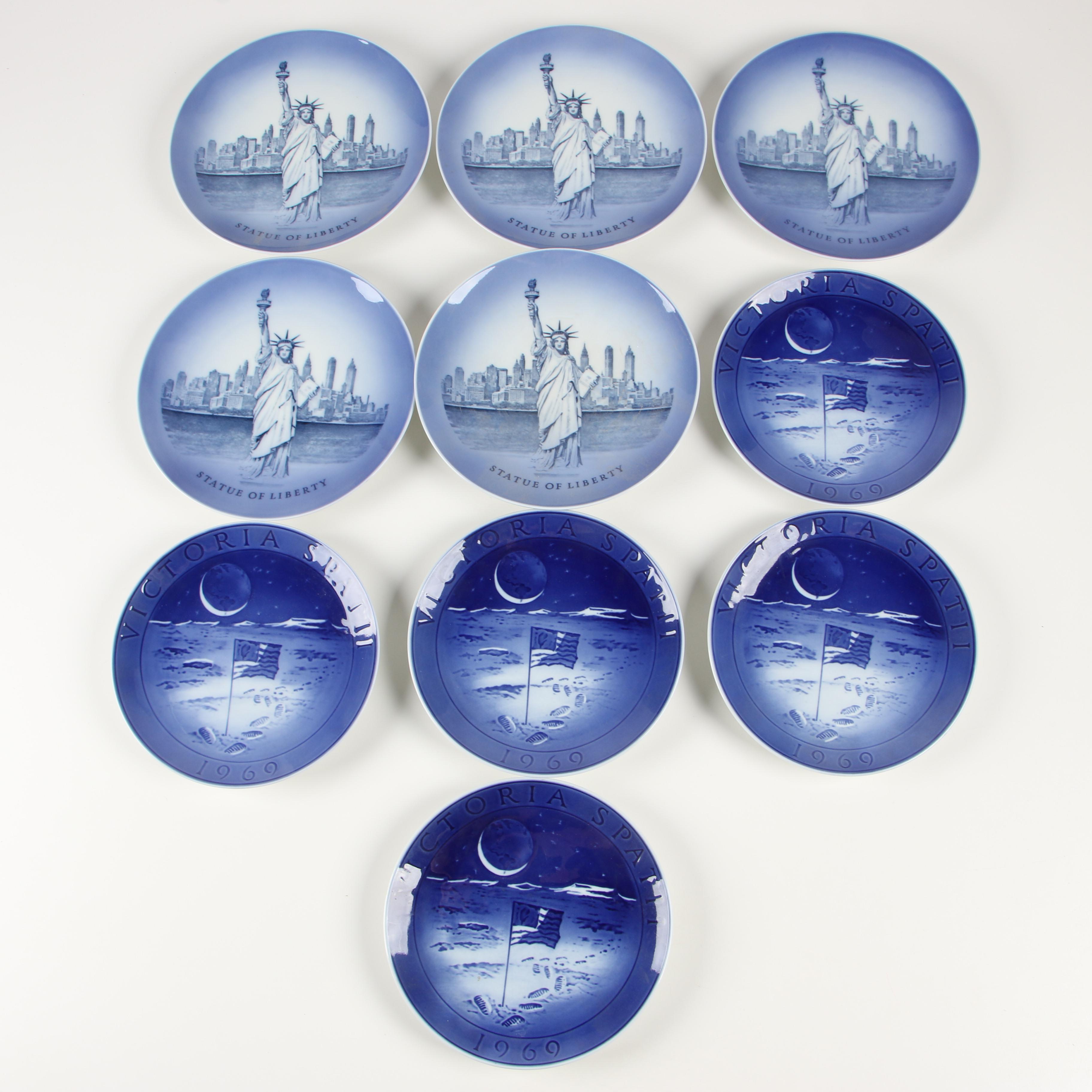 Royal Copenhagen "Statue of Liberty" and "Victoria Spatii" Plates, 1969–1973