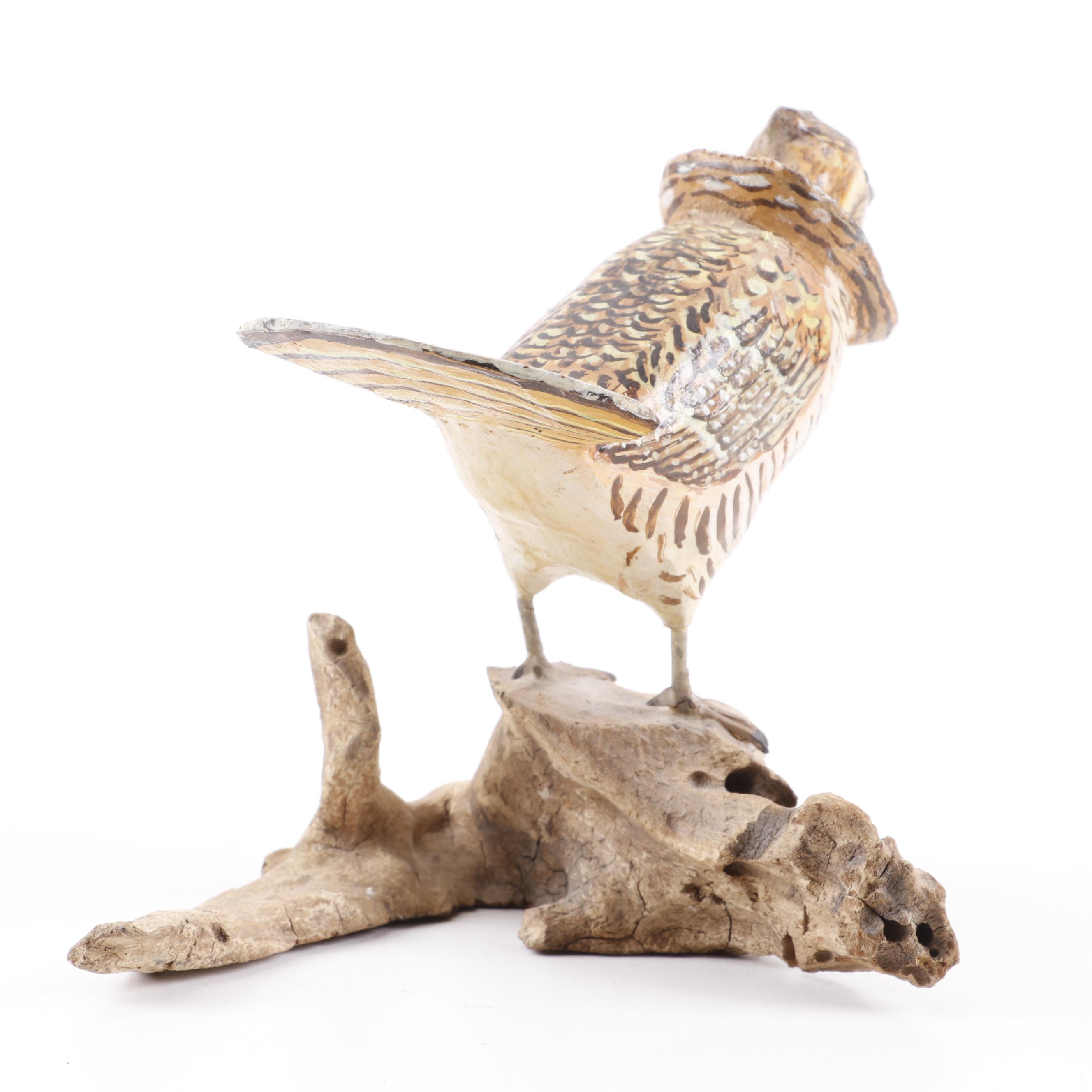 Bernard Blake Sculpture "Hand Carved Ruffed Grouse"