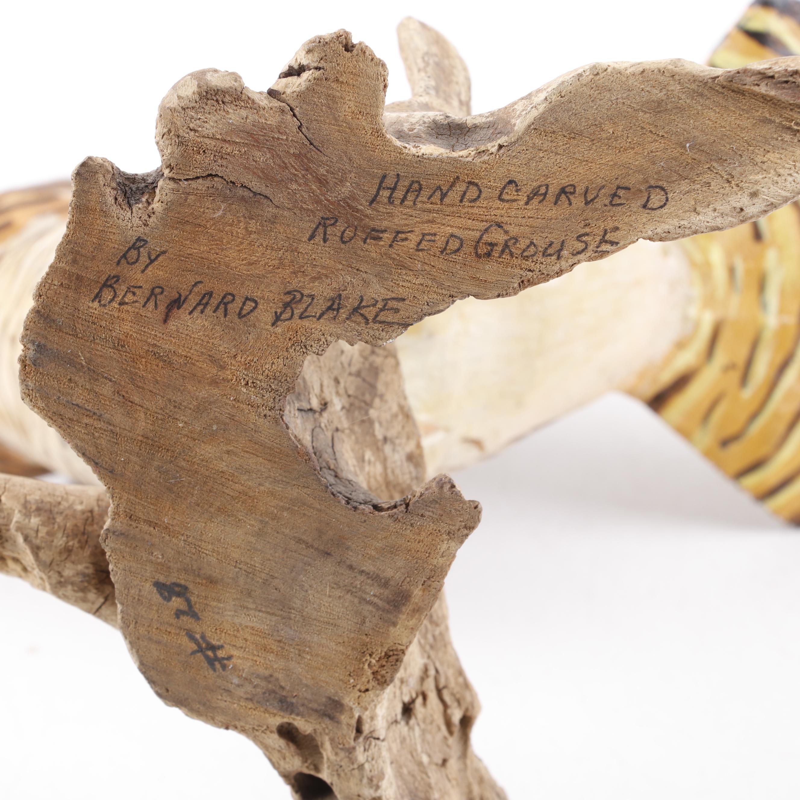 Bernard Blake Sculpture "Hand Carved Ruffed Grouse"