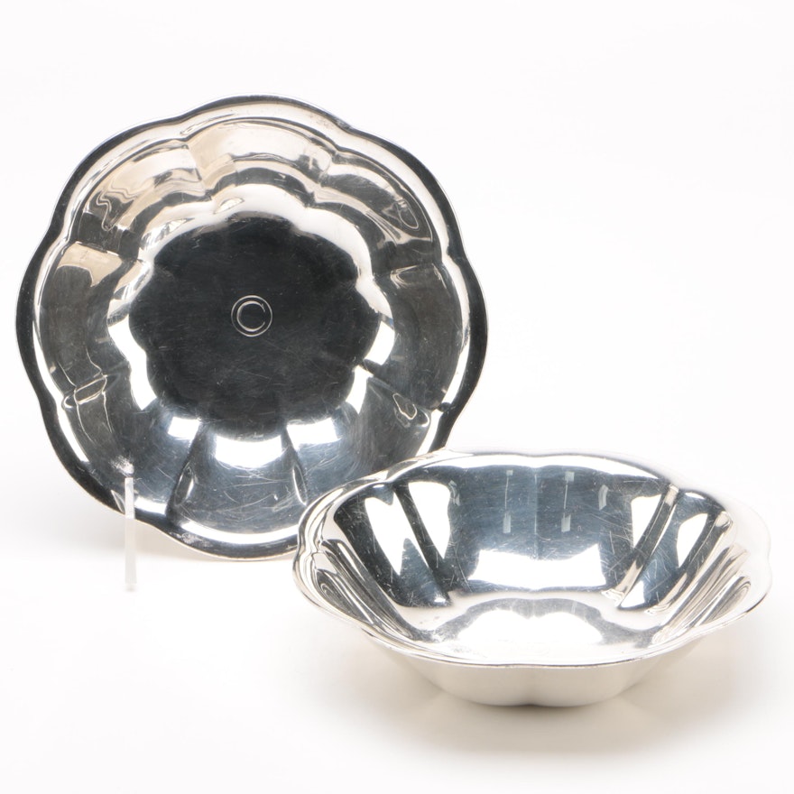 Tiffany & Co. Sterling Silver Lobed Nut Bowls, Early 20th Century