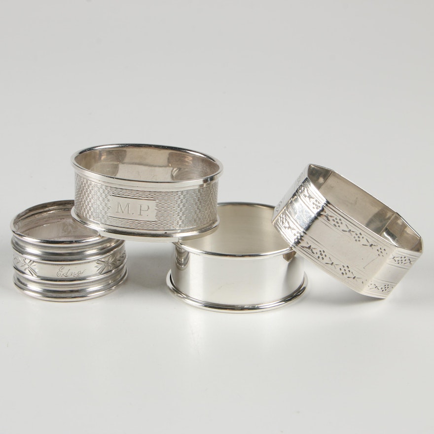 American and English Sterling Silver Napkin Rings