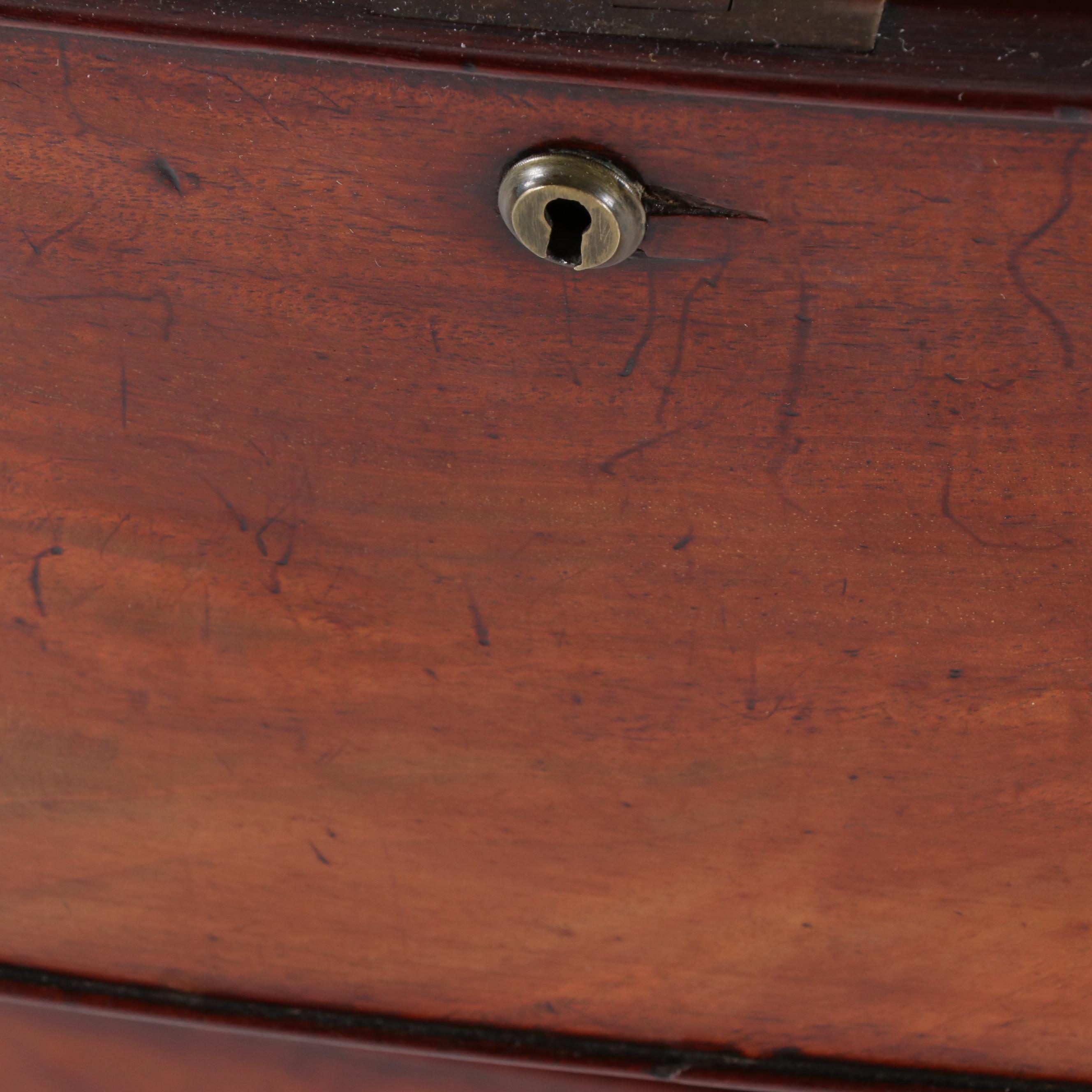 English Regency Period Walnut Bow Front Chest, Circa 1830