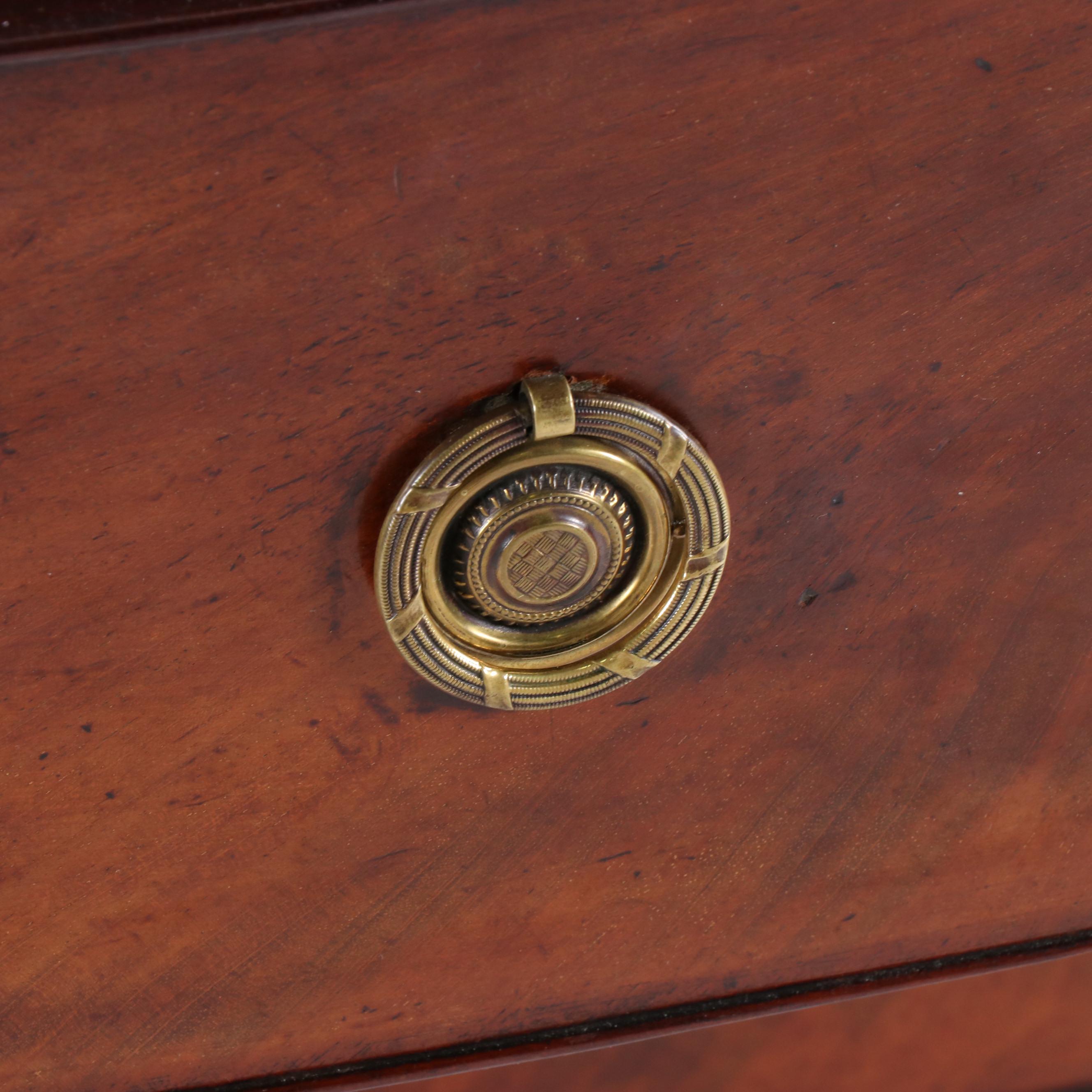 English Regency Period Walnut Bow Front Chest, Circa 1830