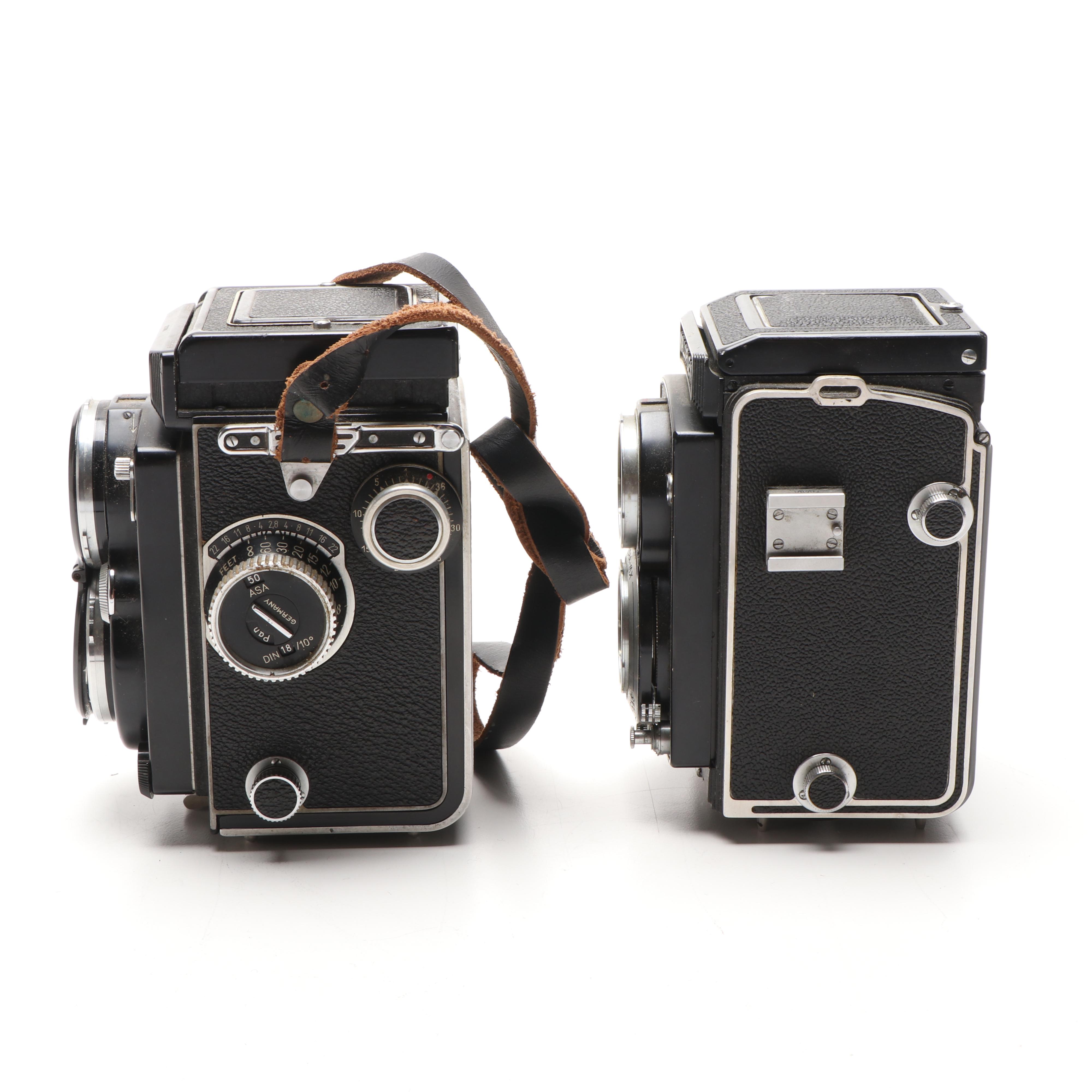 Kowa "Kalloflex" and Franke & Heidecke "Rolleiflex" Twin-Lens Reflex Cameras