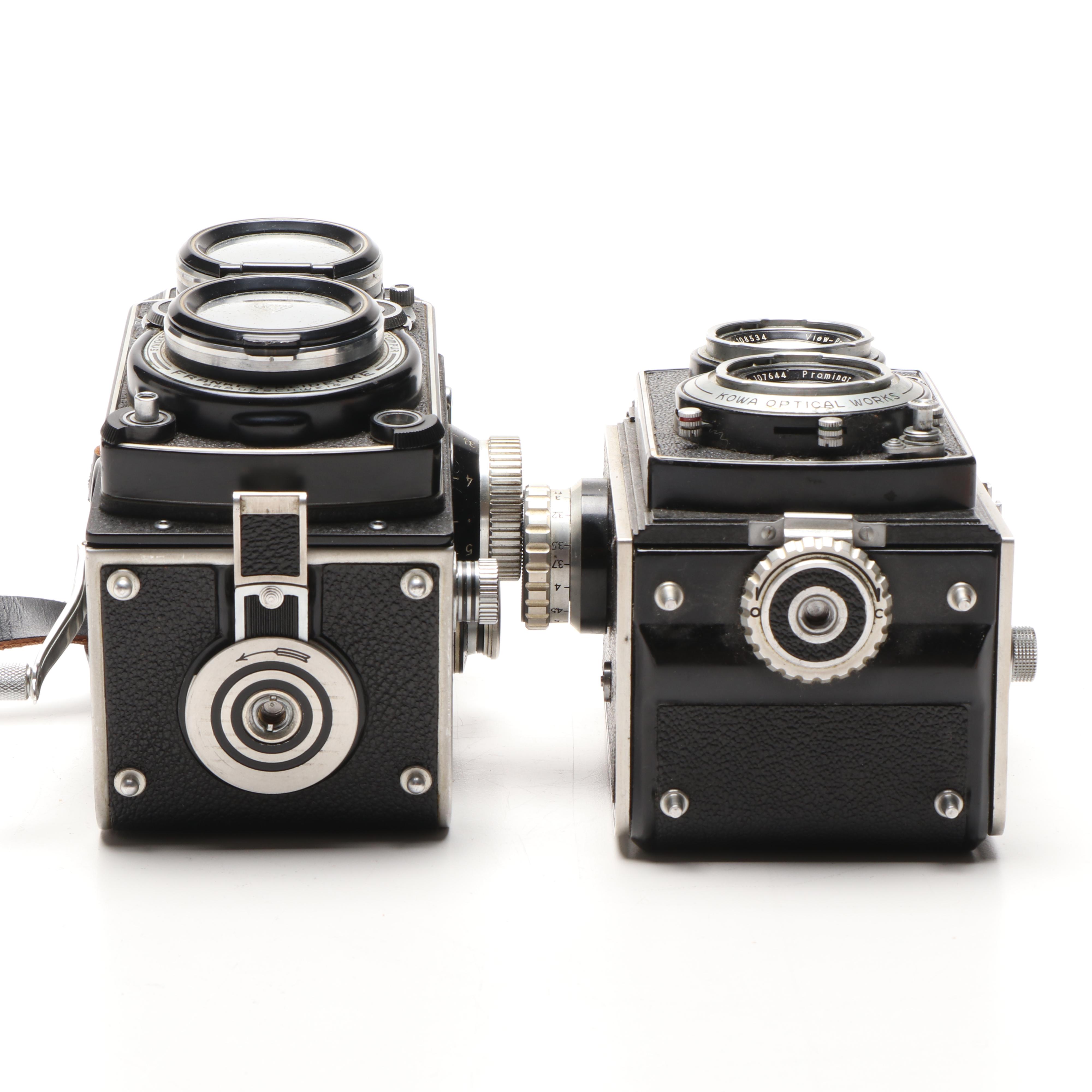 Kowa "Kalloflex" and Franke & Heidecke "Rolleiflex" Twin-Lens Reflex Cameras