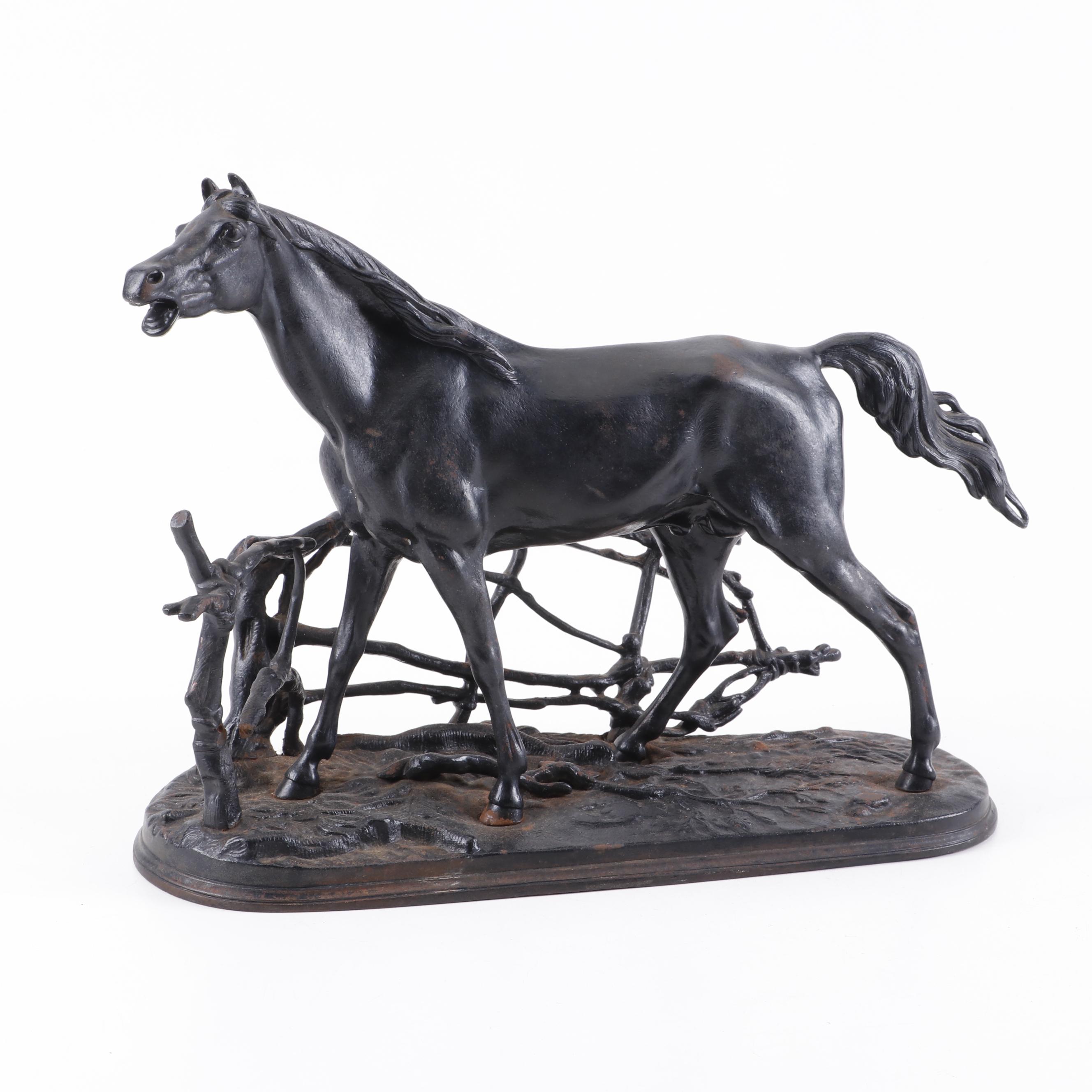 Cast Iron Horse Sculpture