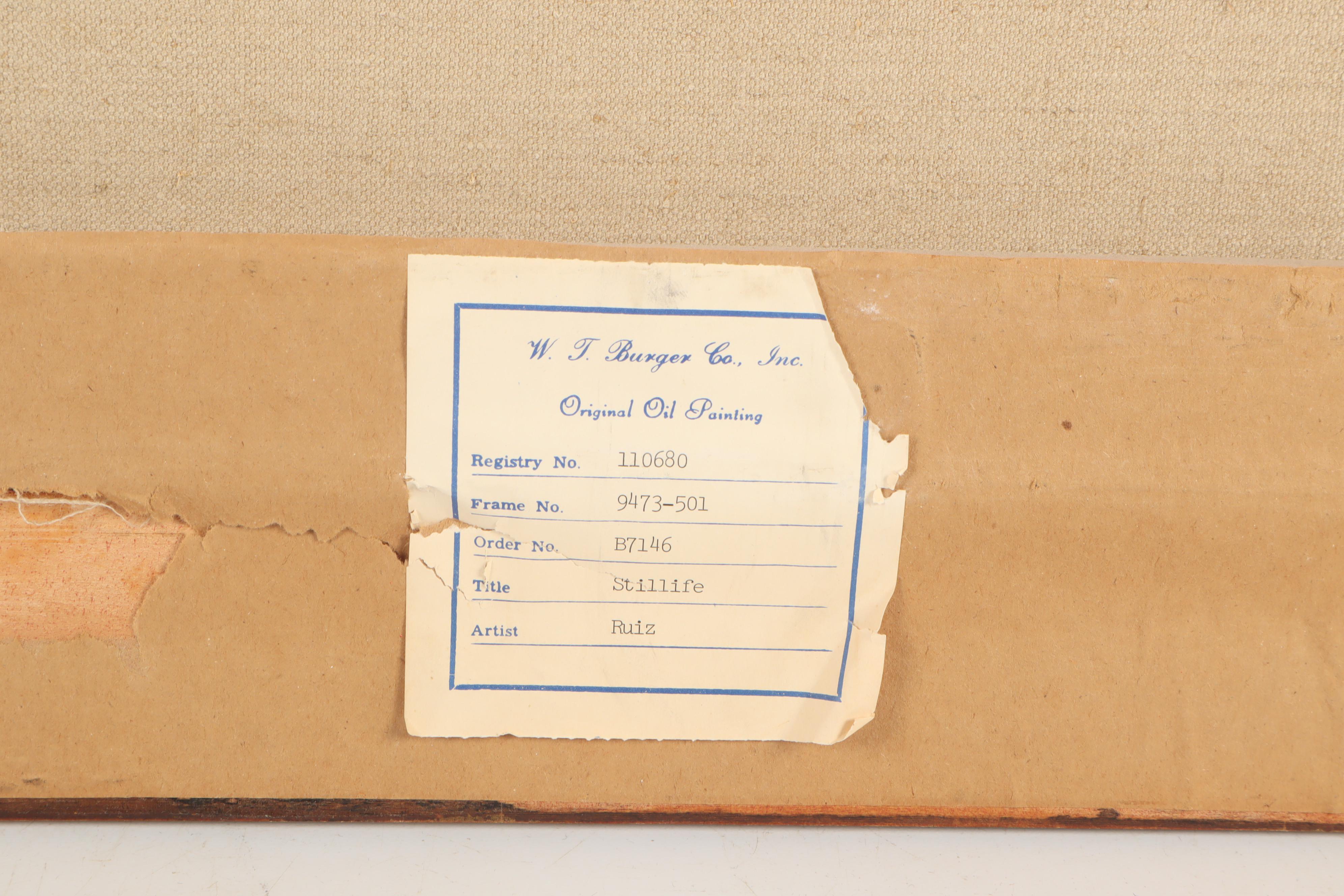 Manuel Ruiz Still Life Oil Painting