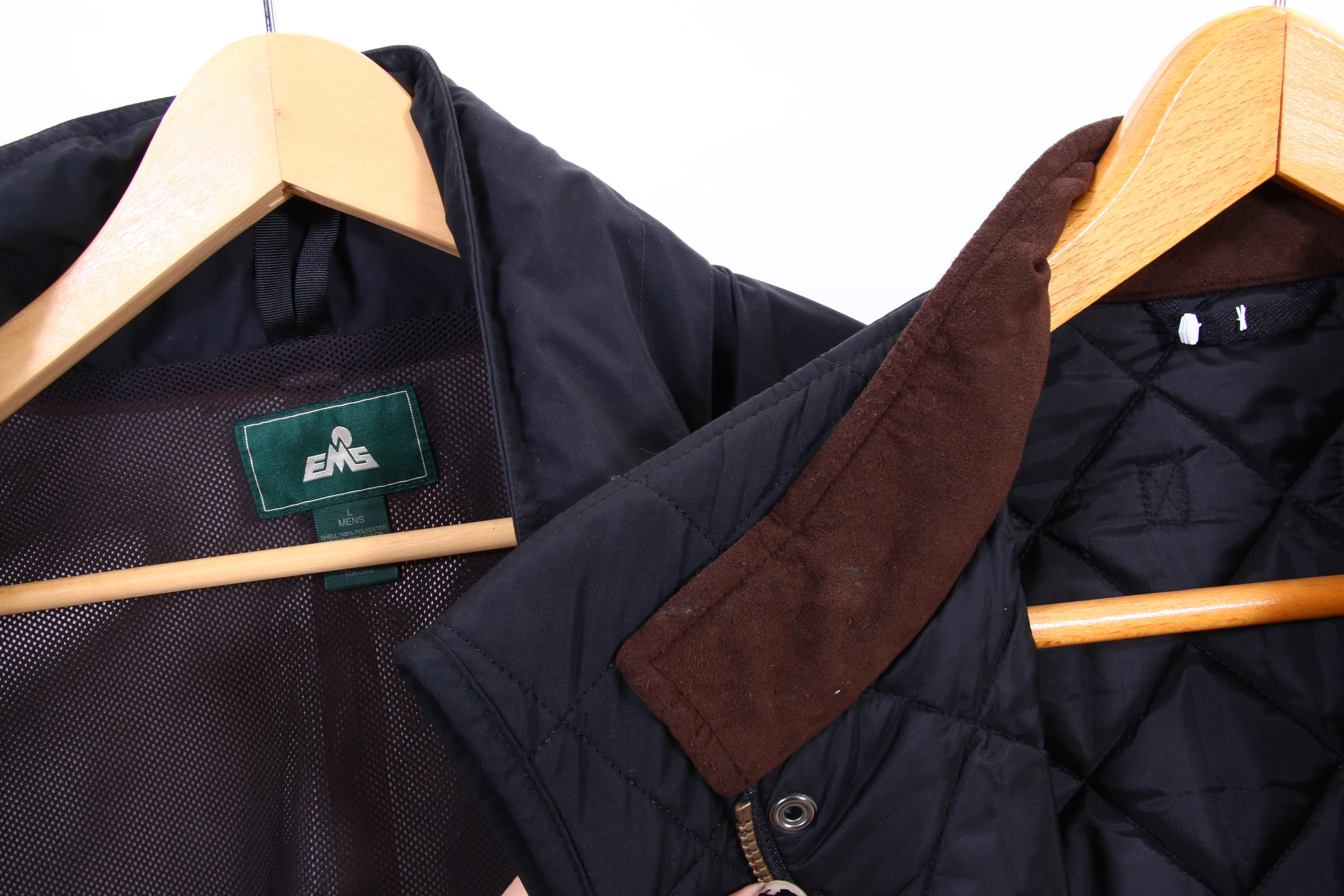 Men's Barbour Black Quilted Lowerdale Vest and Eastern Mountain Sports Coat