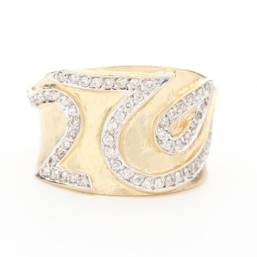 14K Yellow Gold Diamond Ring