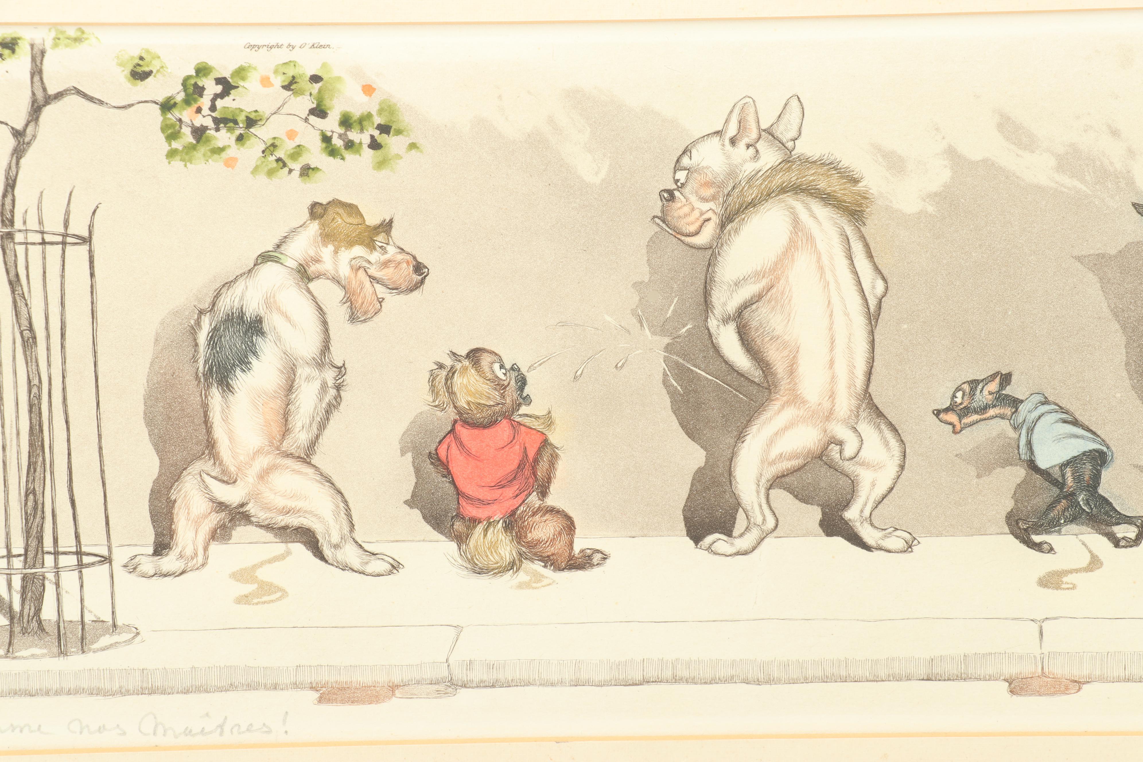 Boris O'Klein Etching "Comme Nos Maitres!"